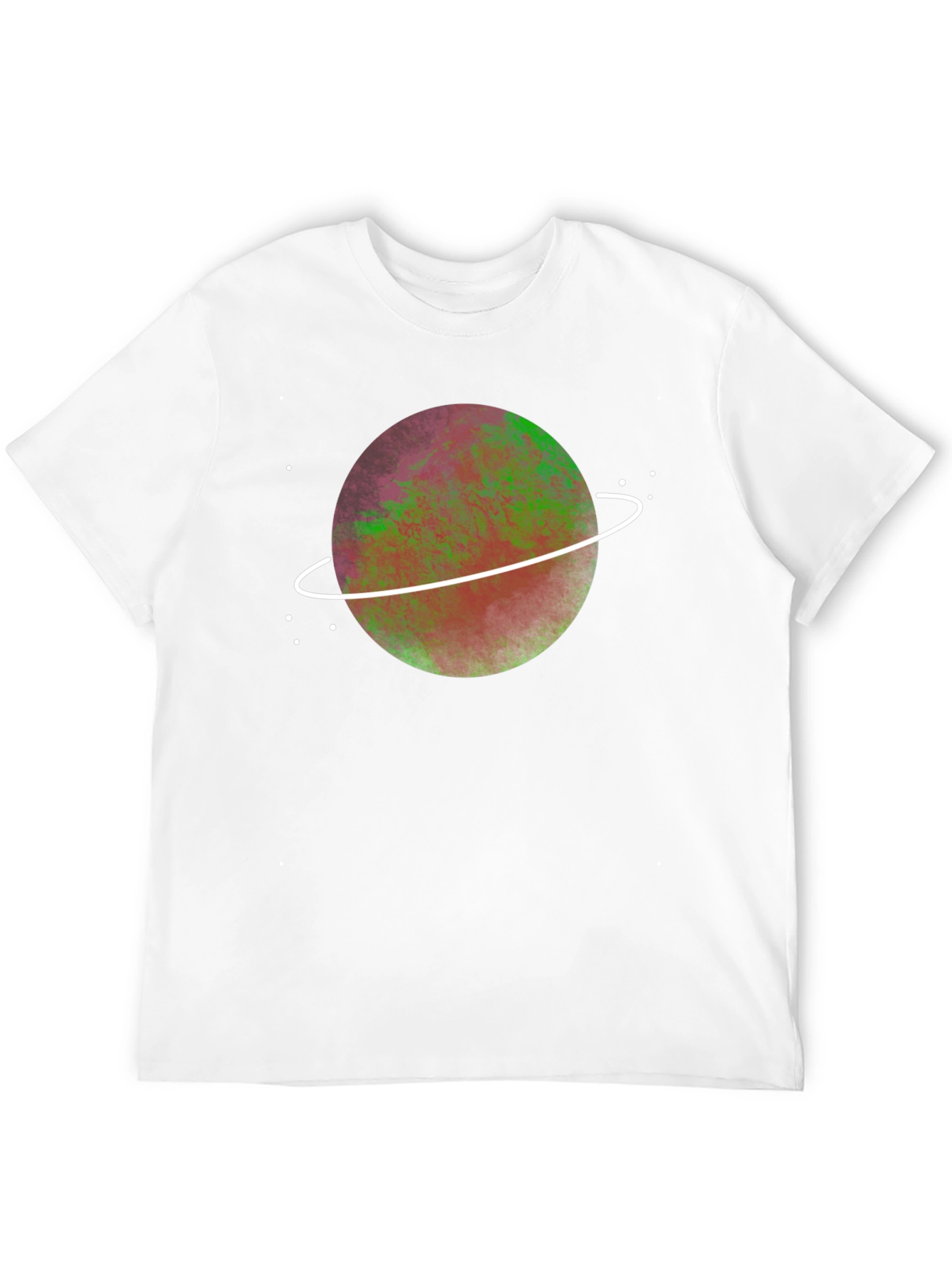 Cosmic Planet Graphic Tee - Black Crew Neck T-Shirt
