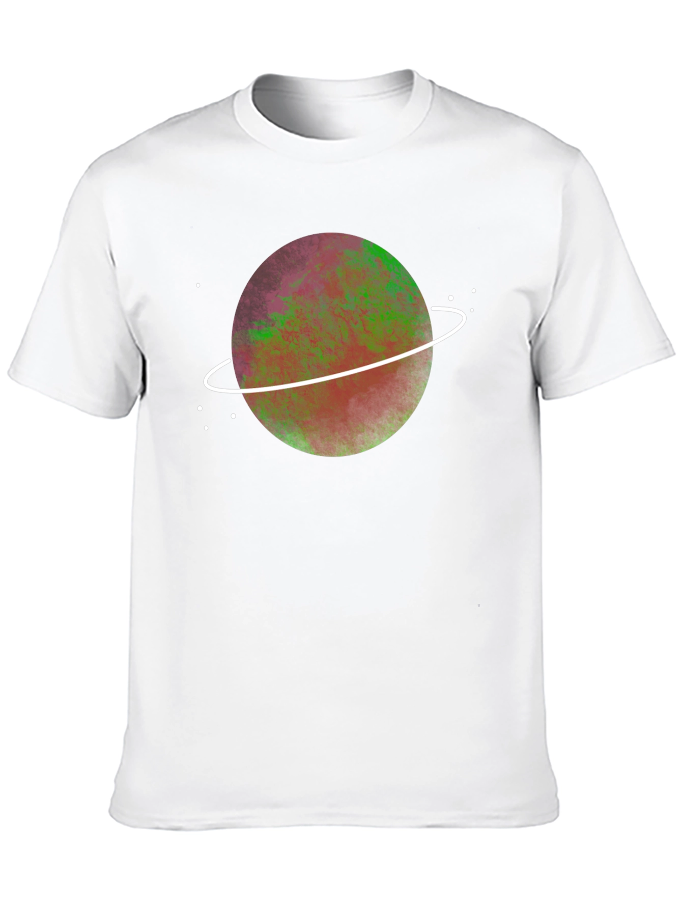 Cosmic Planet Graphic Tee - Black Crew Neck T-Shirt