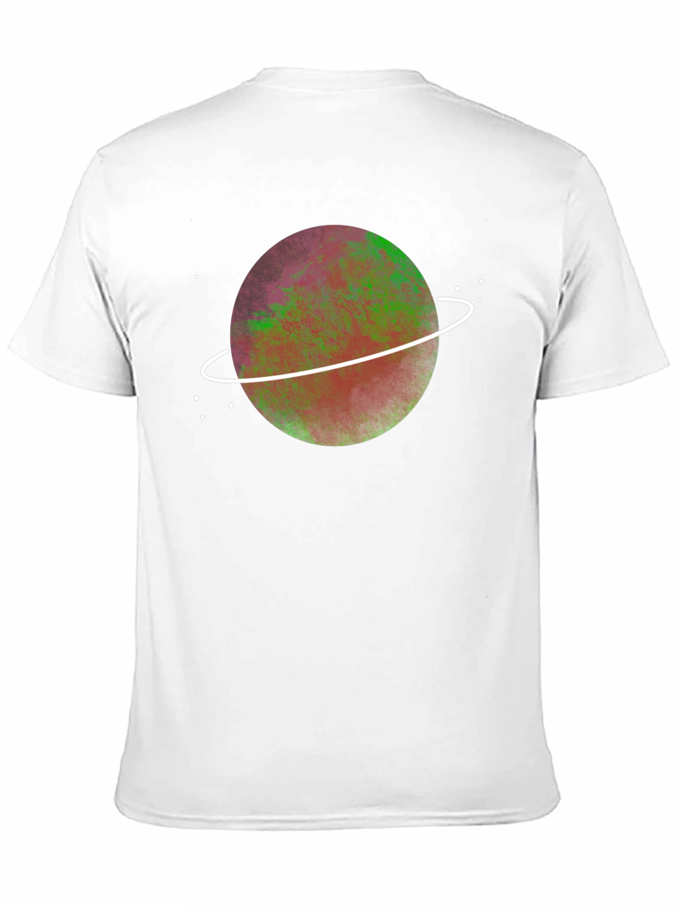 Cosmic Planet Graphic Tee - Black Crew Neck T-Shirt