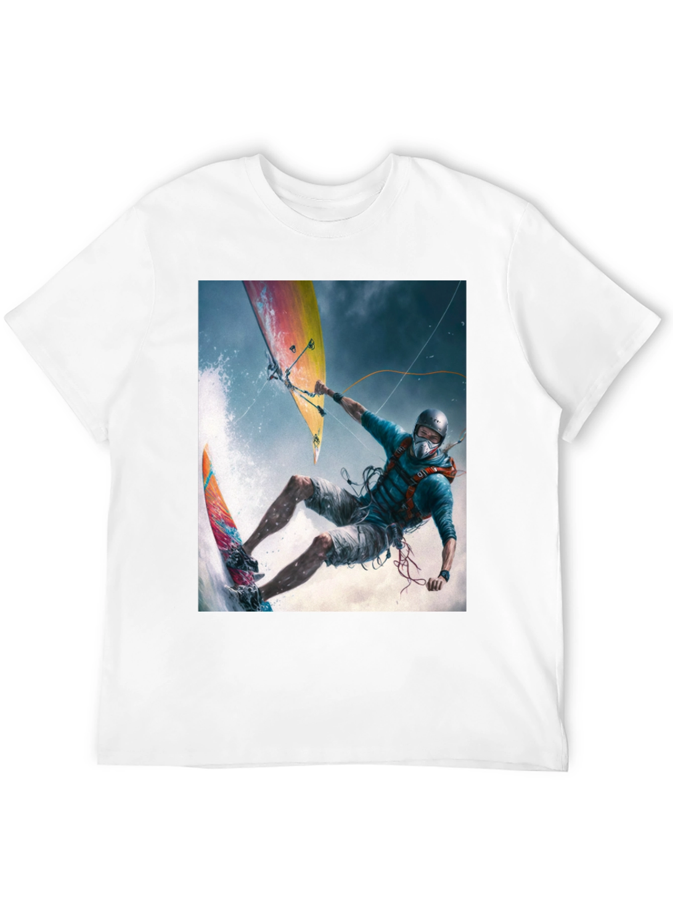 Kitesurfing Graphic Tee - Extreme Sports Black T-Shirt