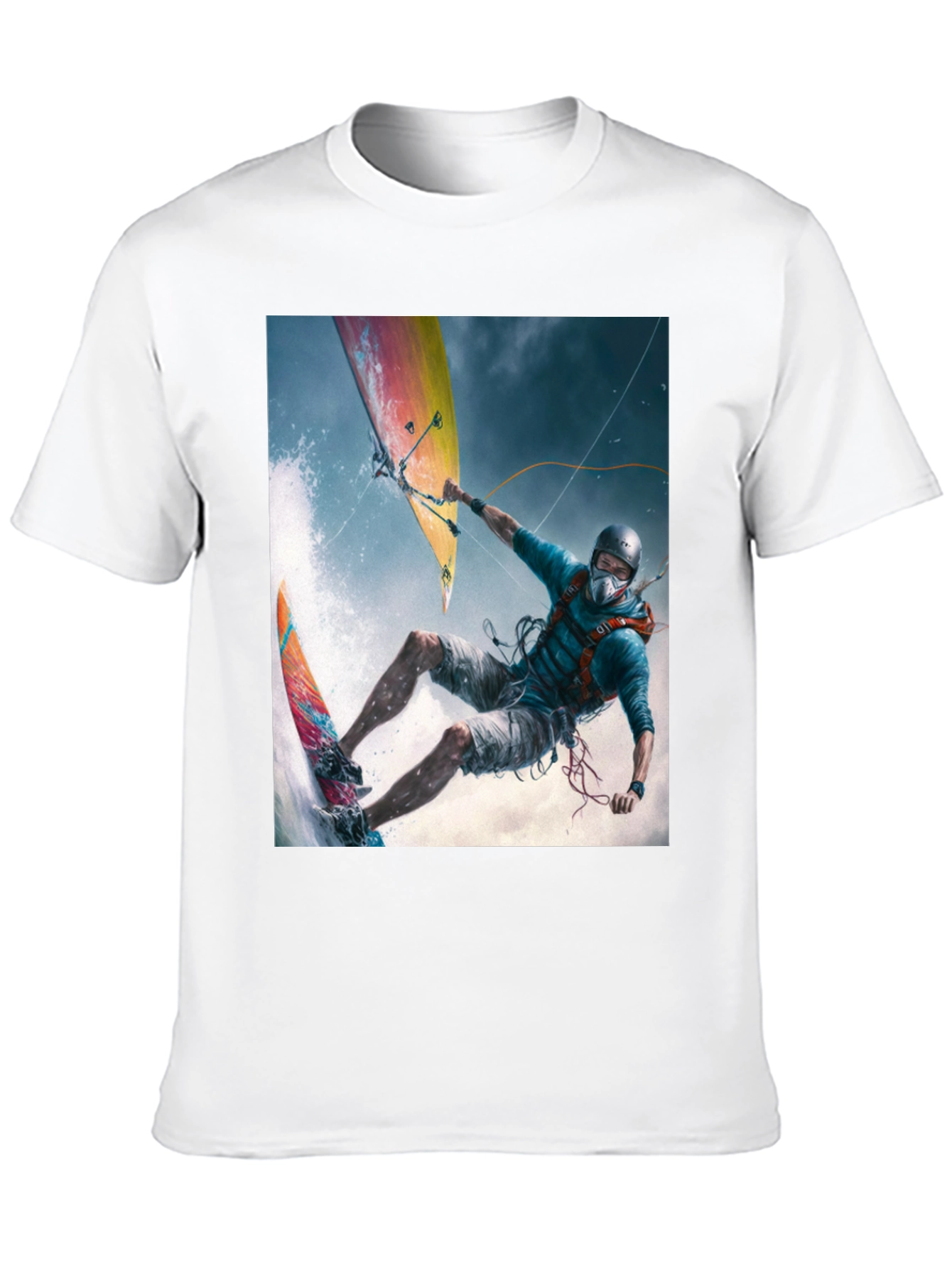 Kitesurfing Graphic Tee - Extreme Sports Black T-Shirt