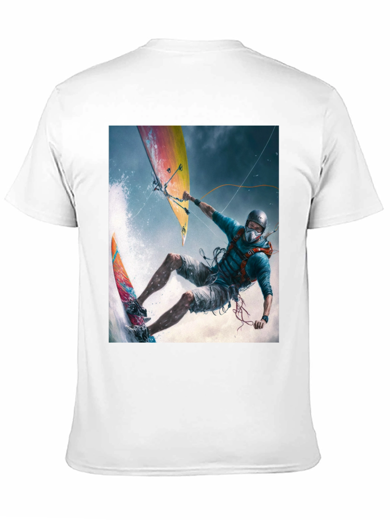 Kitesurfing Graphic Tee - Extreme Sports Black T-Shirt
