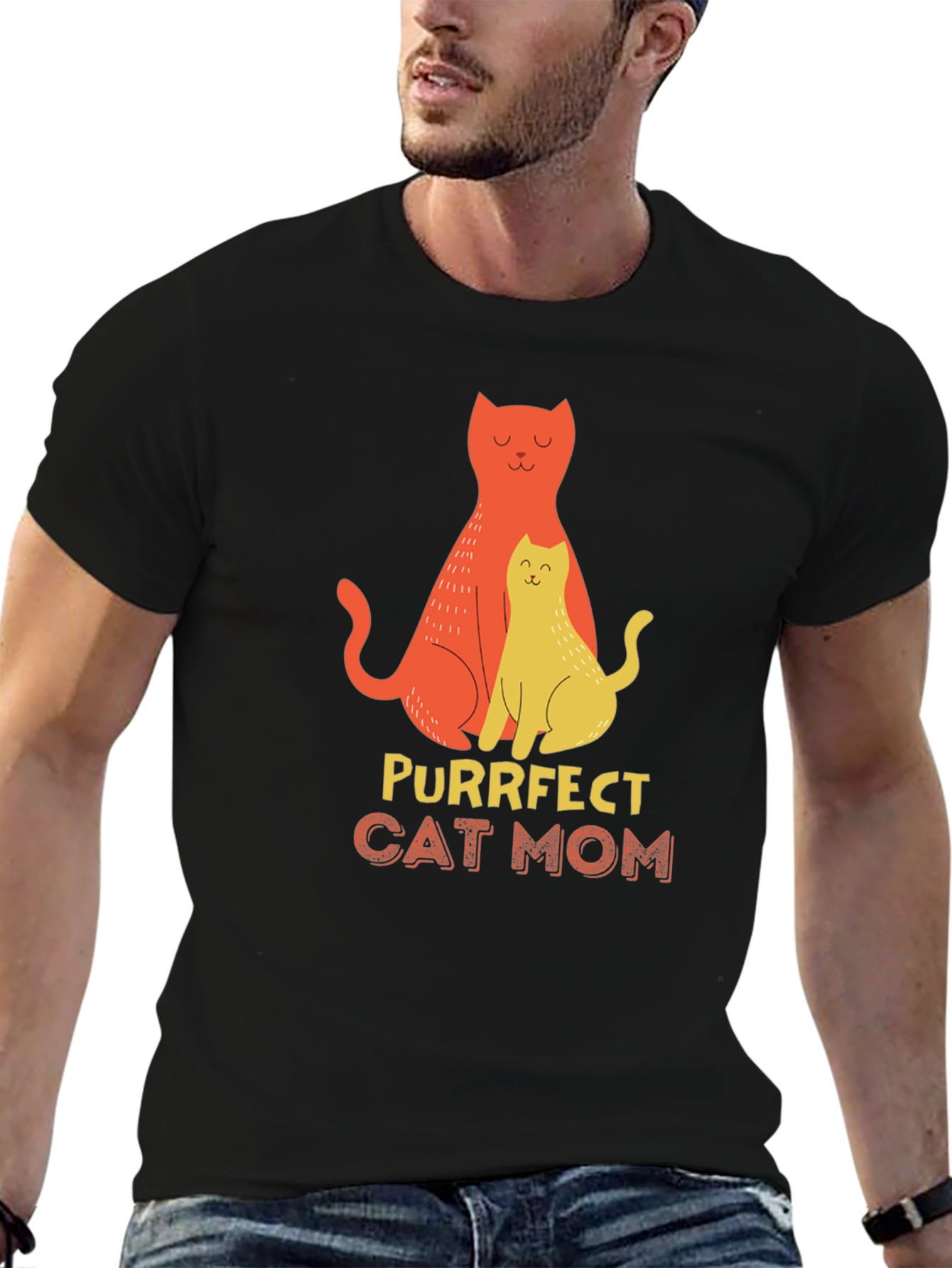 Purrfect Cat Mom T-Shirt - Stylish Graphic Tee