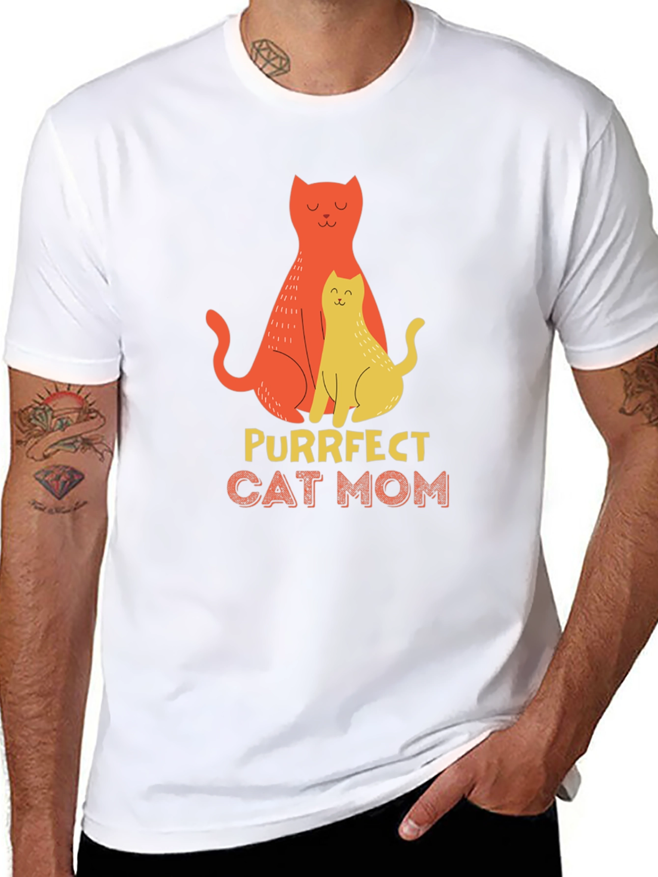 Purrfect Cat Mom T-Shirt - Stylish Graphic Tee