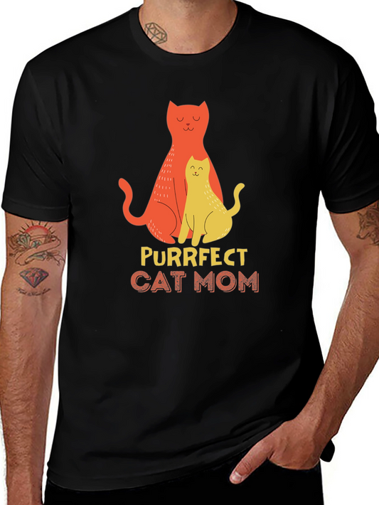 Purrfect Cat Mom T-Shirt - Stylish Graphic Tee
