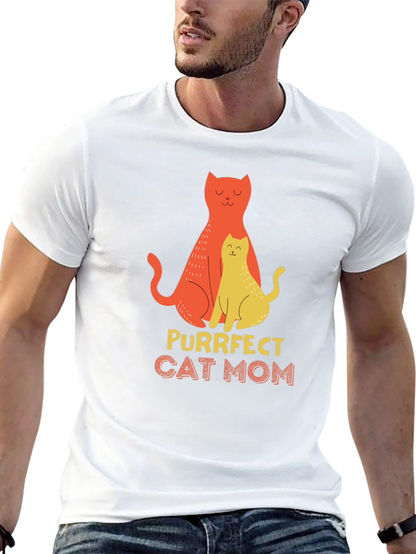 Purrfect Cat Mom T-Shirt - Stylish Graphic Tee