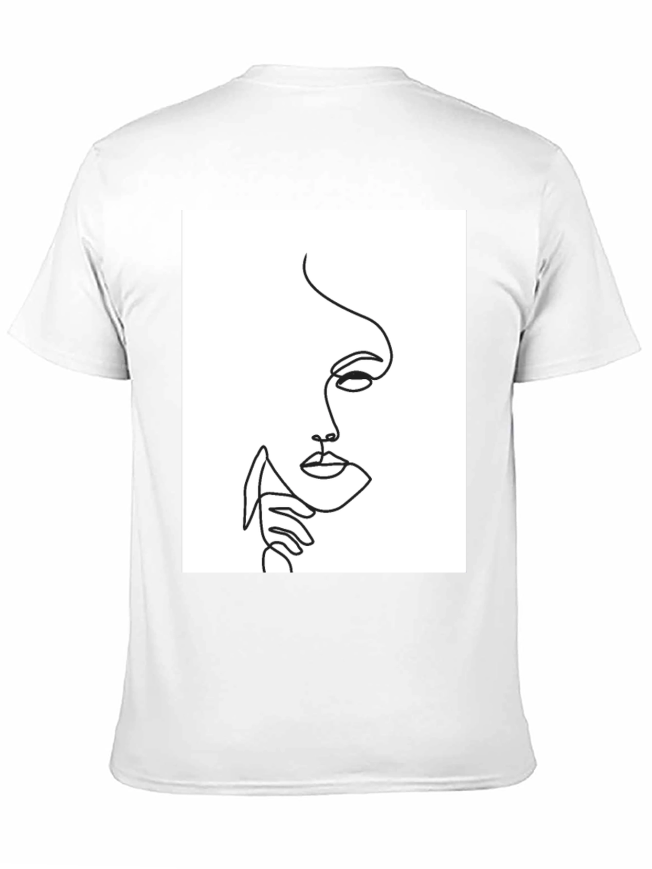 Abstract Face Line Art Black T-Shirt