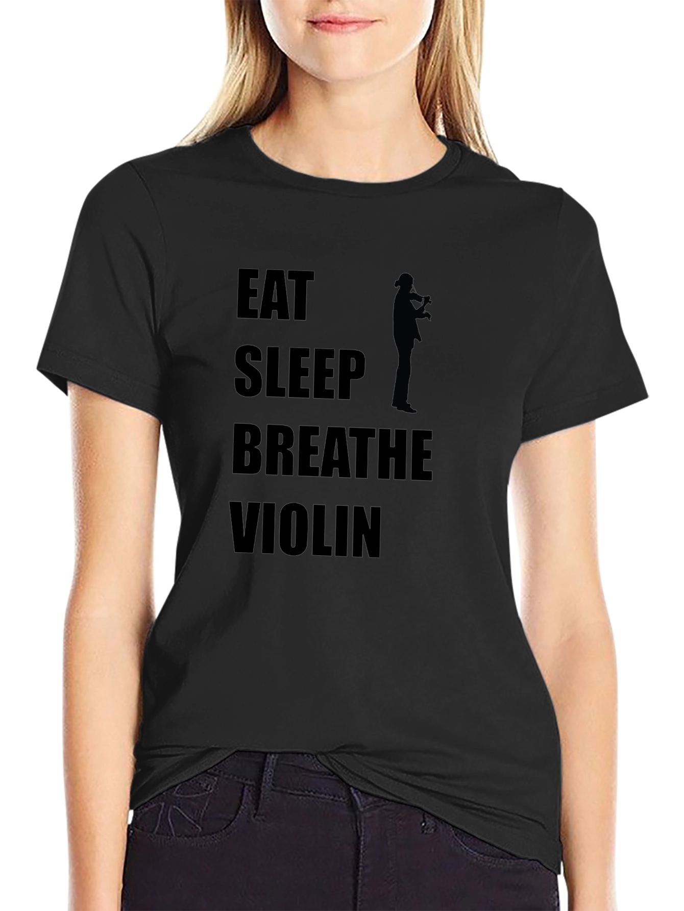 Eat Sleep Breathe Violin Black T-Shirt