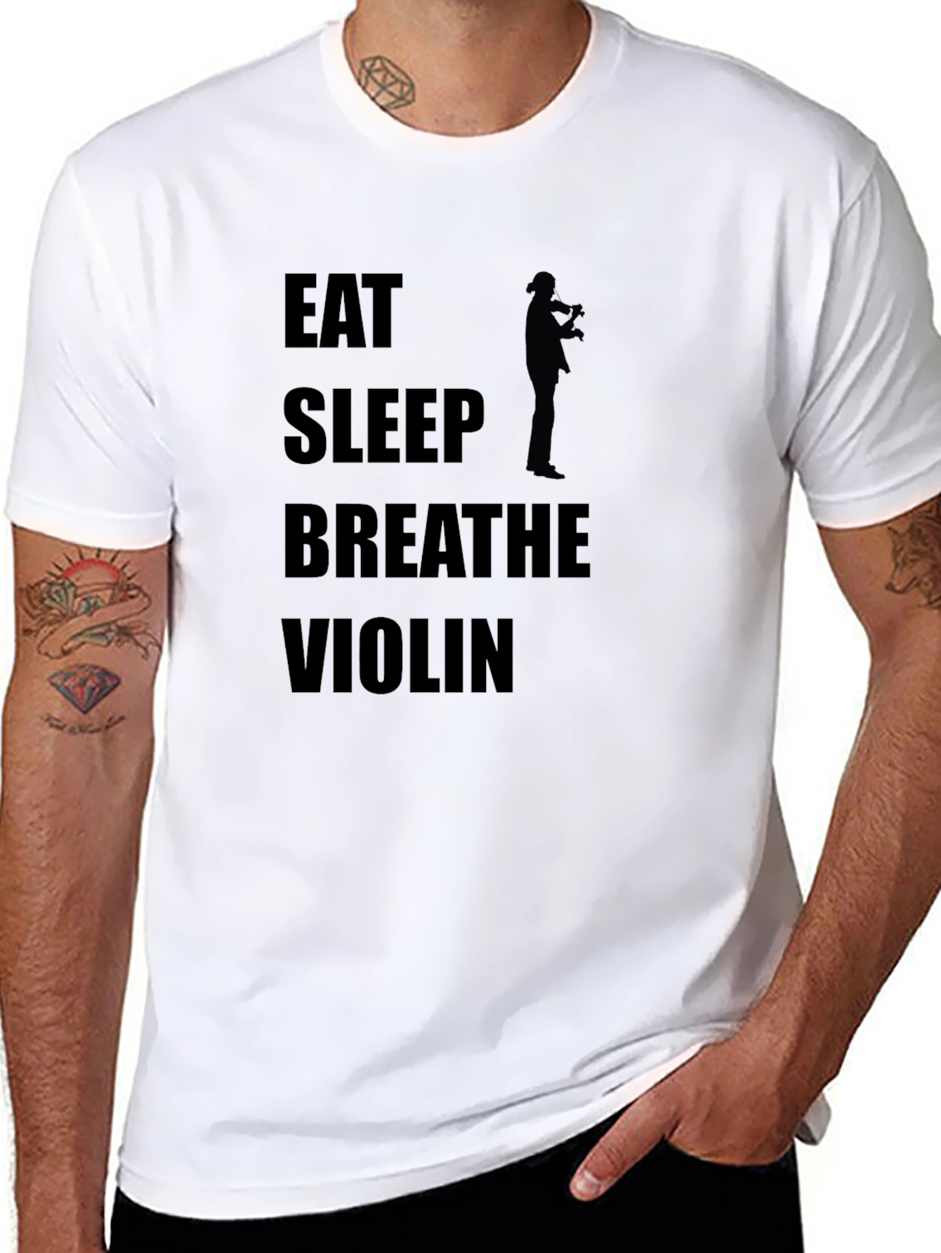 Eat Sleep Breathe Violin Black T-Shirt