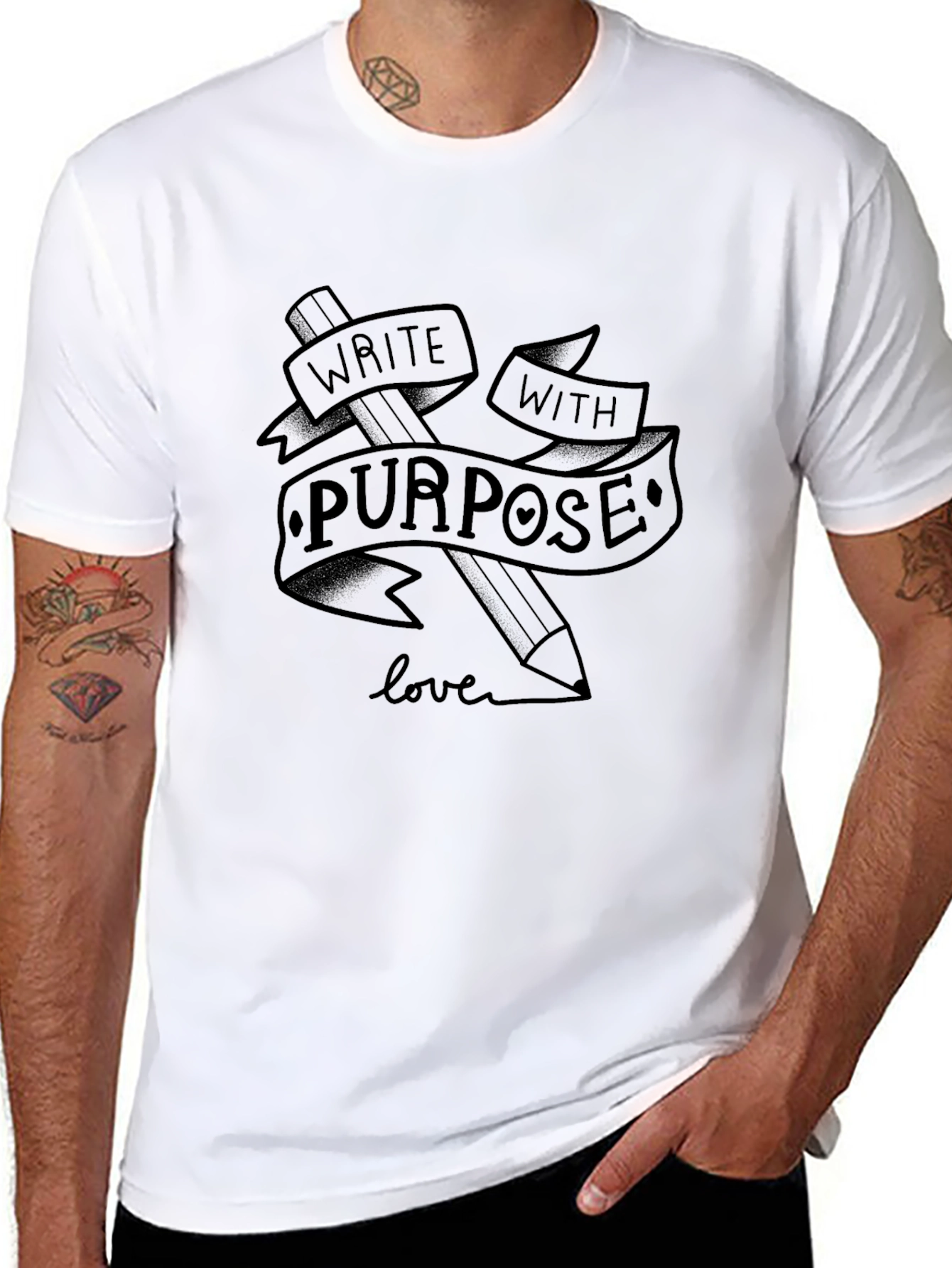 Write With Purpose Black T-Shirt