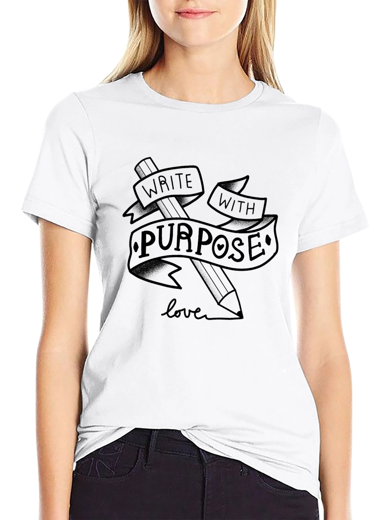 Write With Purpose Black T-Shirt