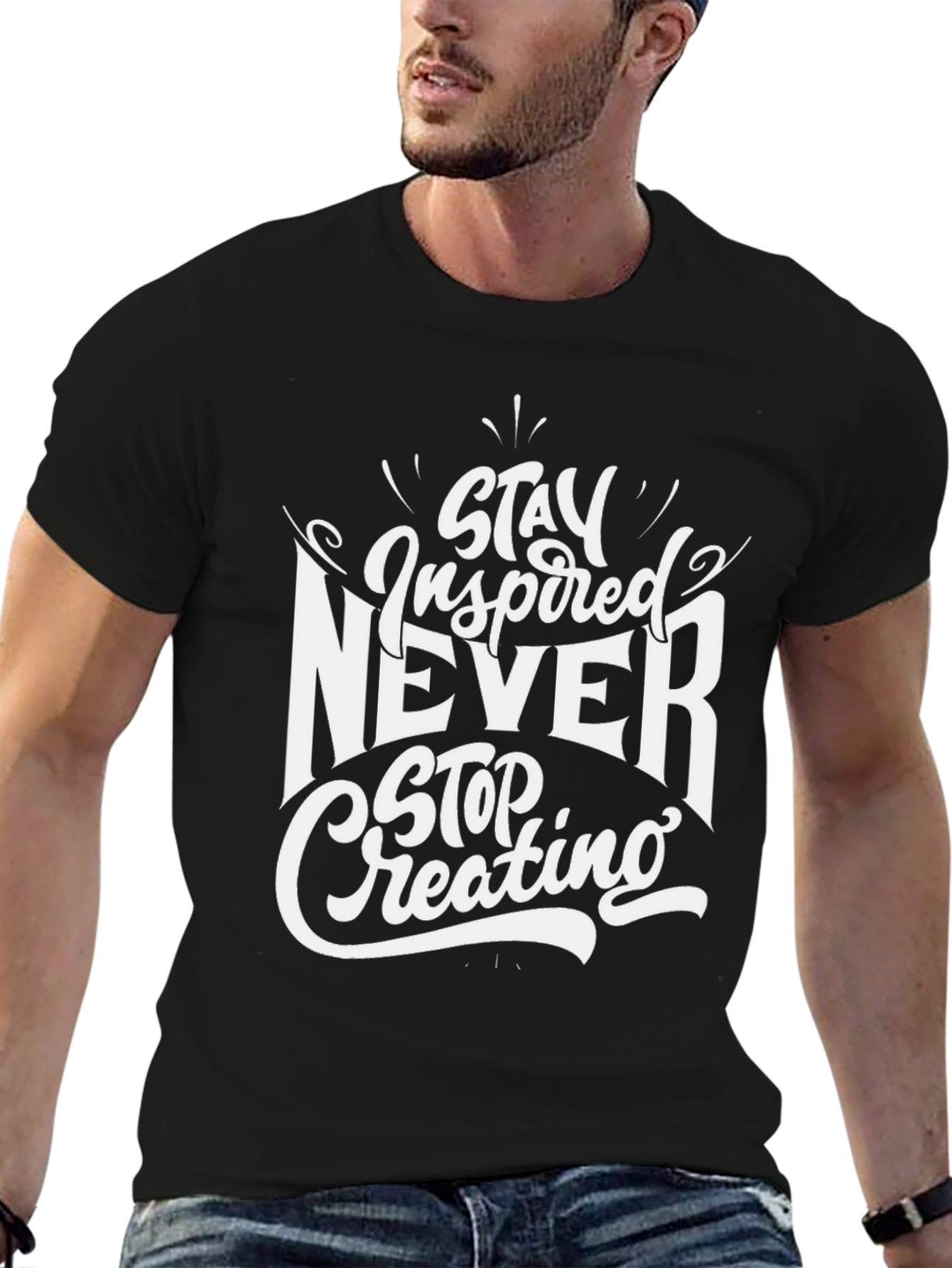 Stay Inspired Graphic Tee - Black