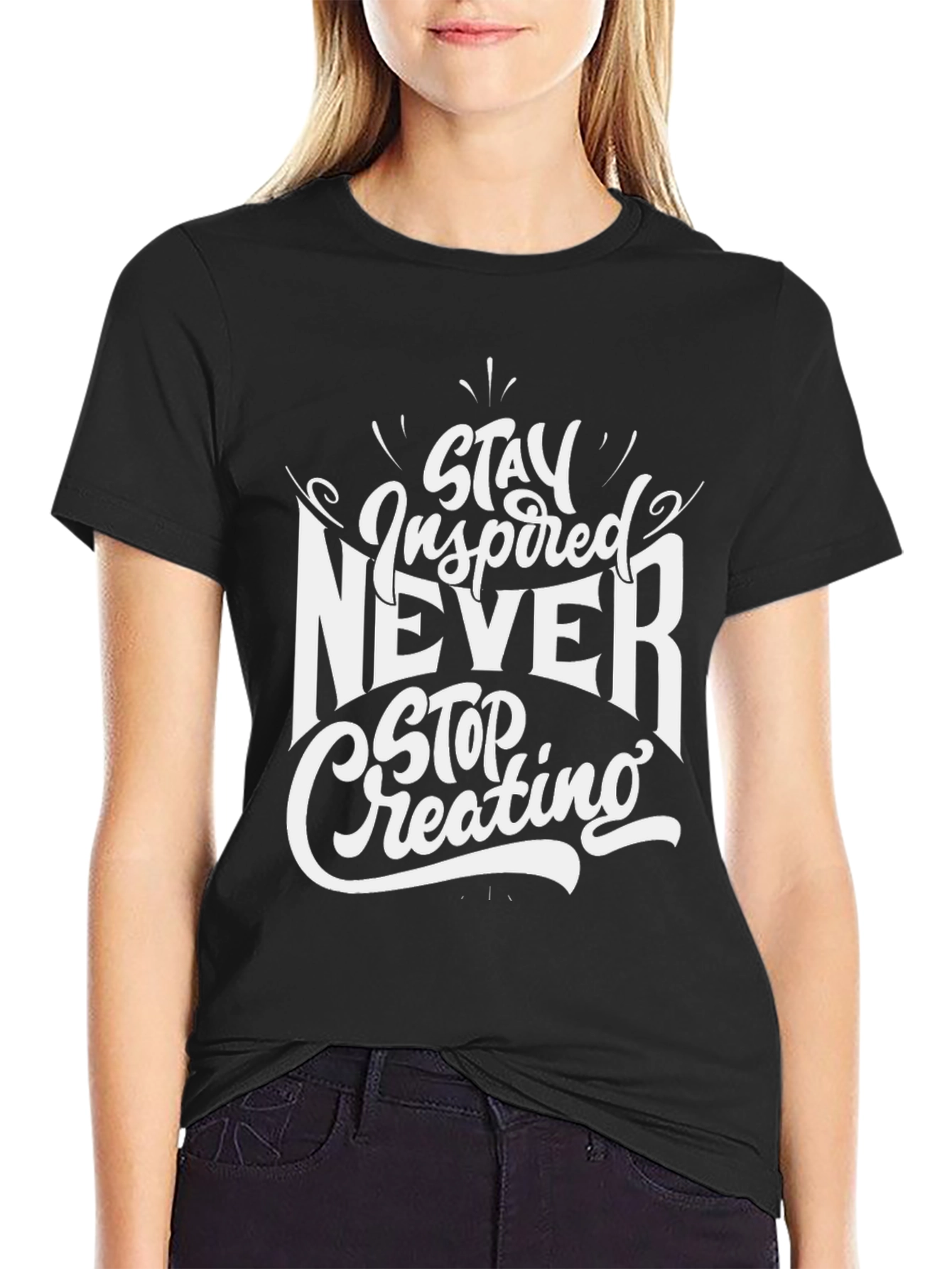 Stay Inspired Graphic Tee - Black