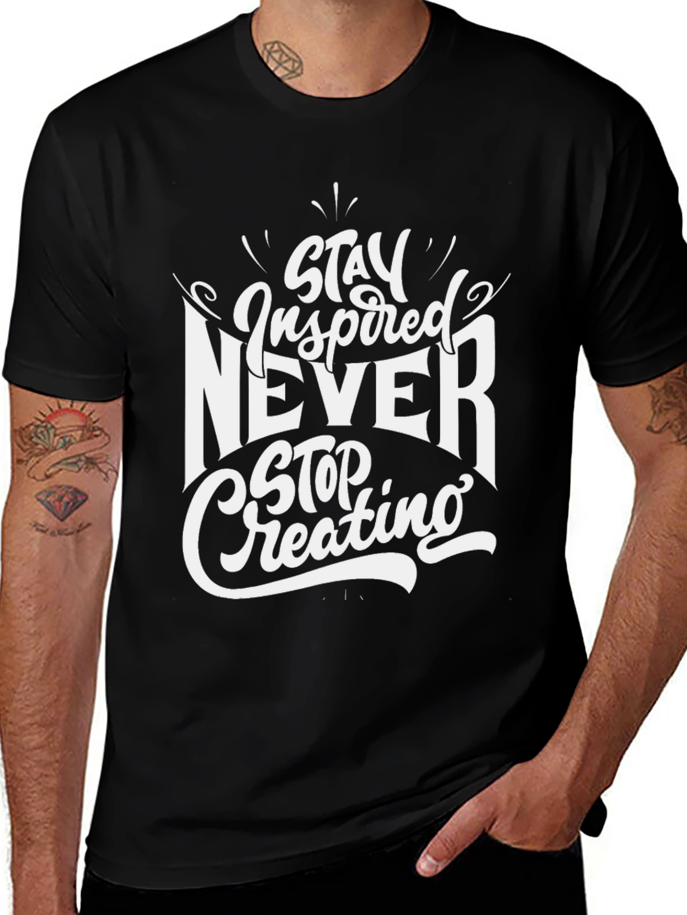 Stay Inspired Graphic Tee - Black