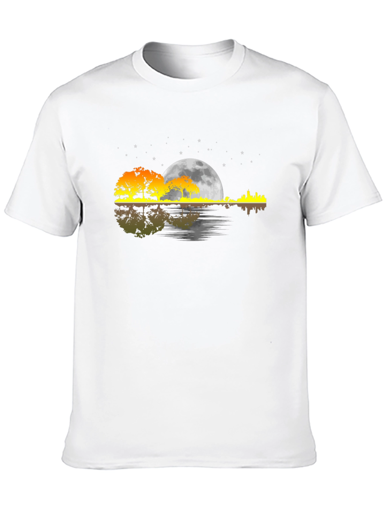 Moonlit Guitar Landscape T-Shirt