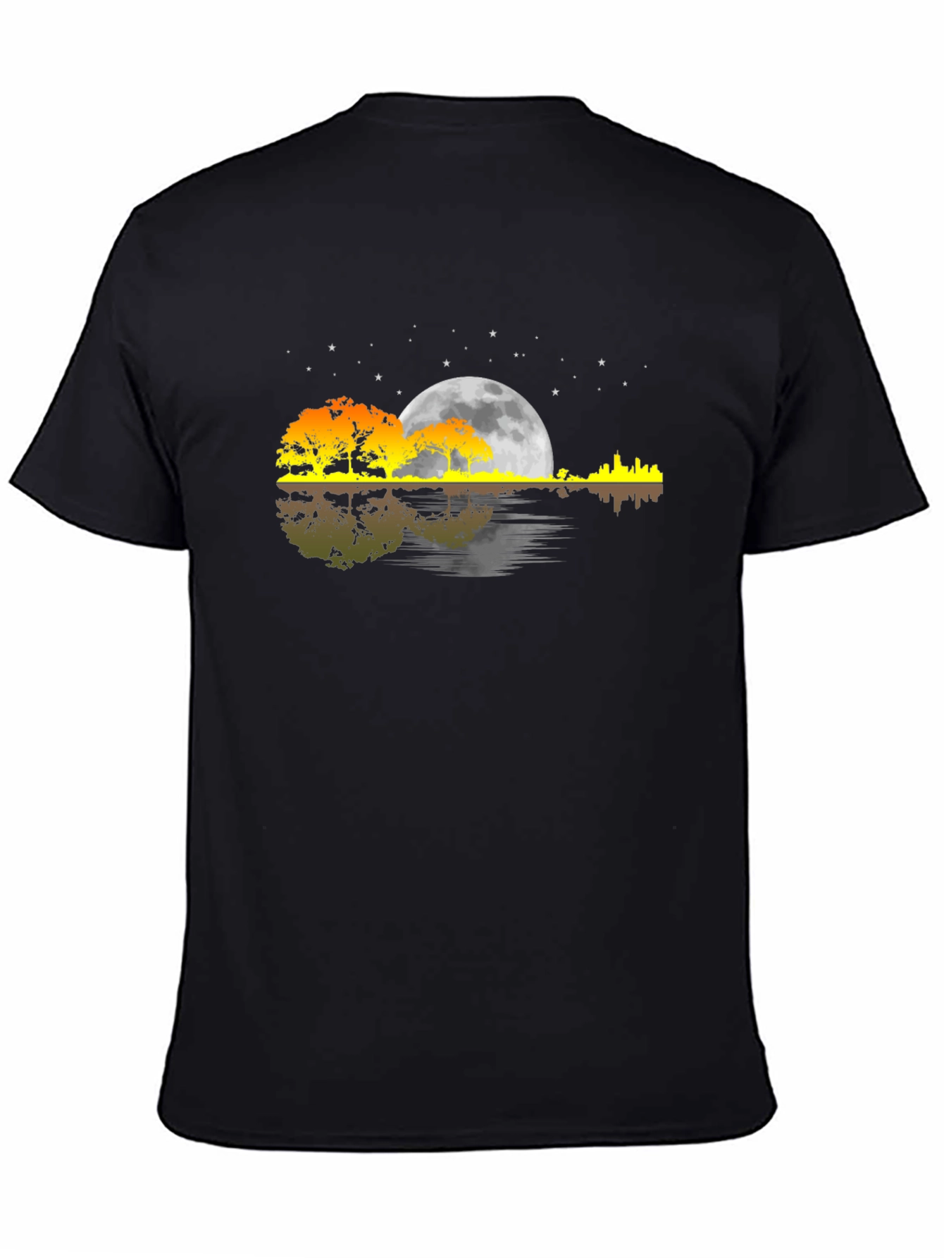 Moonlit Guitar Landscape T-Shirt