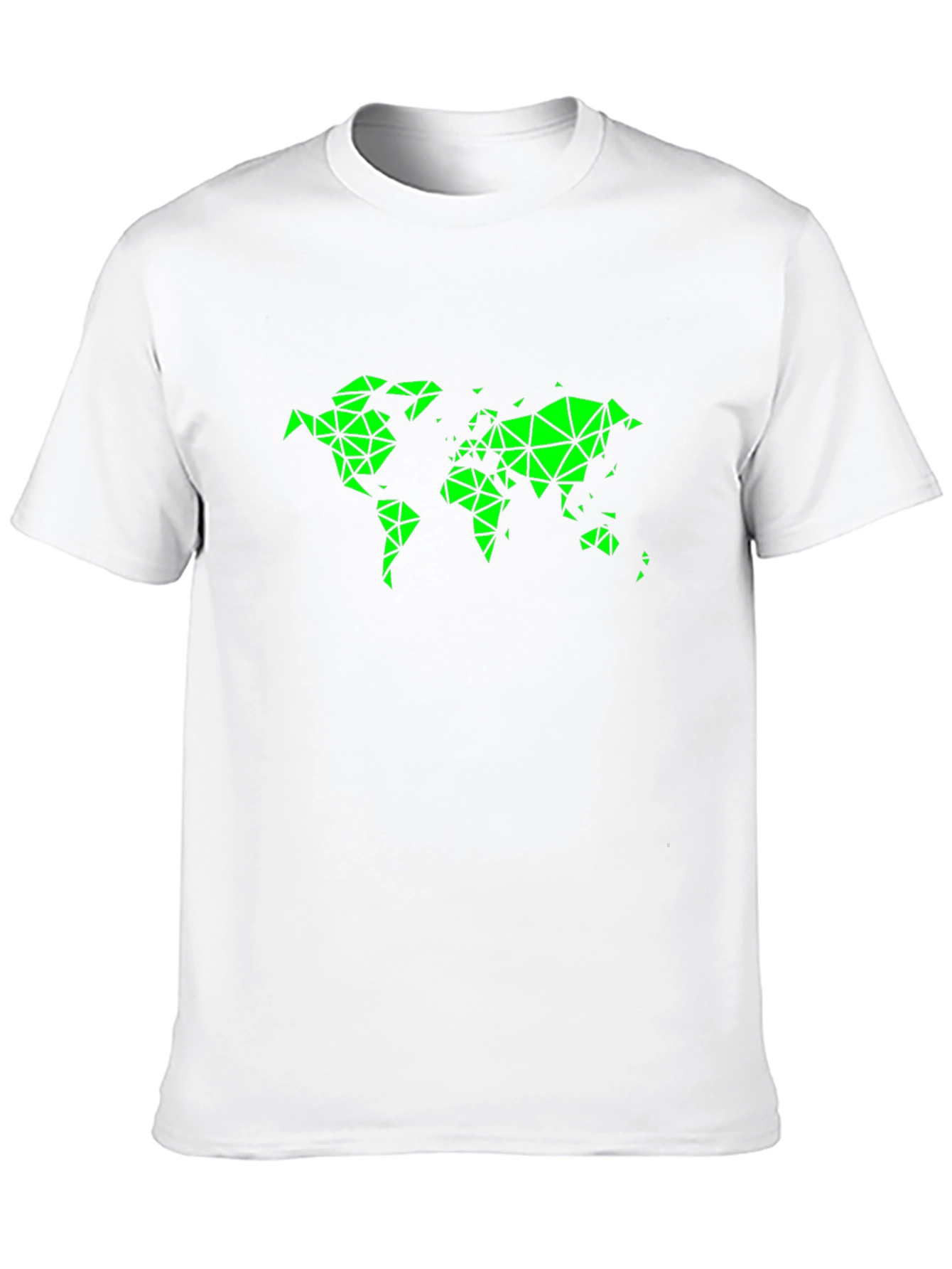 Geometric World Map Black T-Shirt