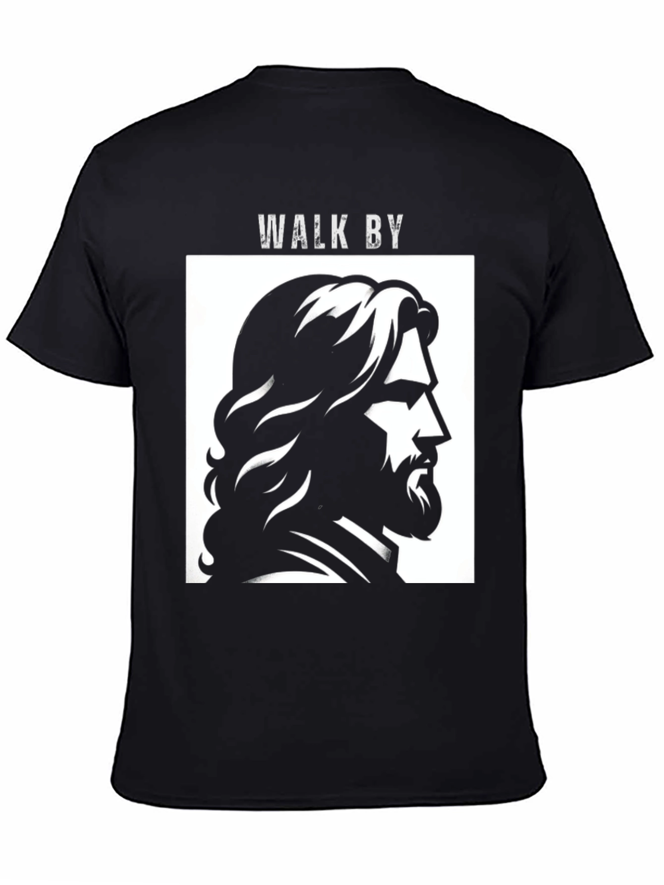 Walk By Graphic Tee - Black Cotton T-Shirt