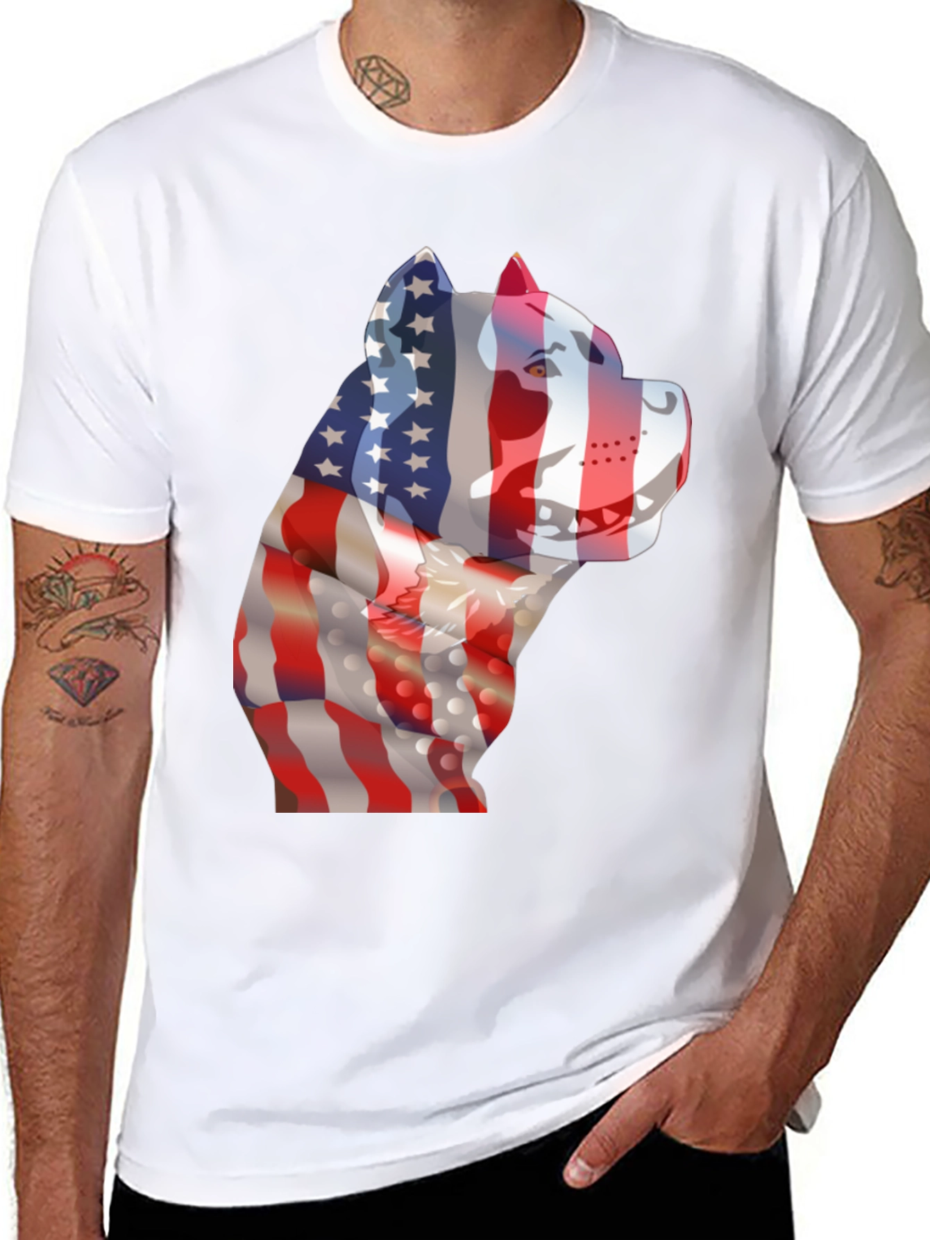 American Flag Dog Patriotic T-Shirt