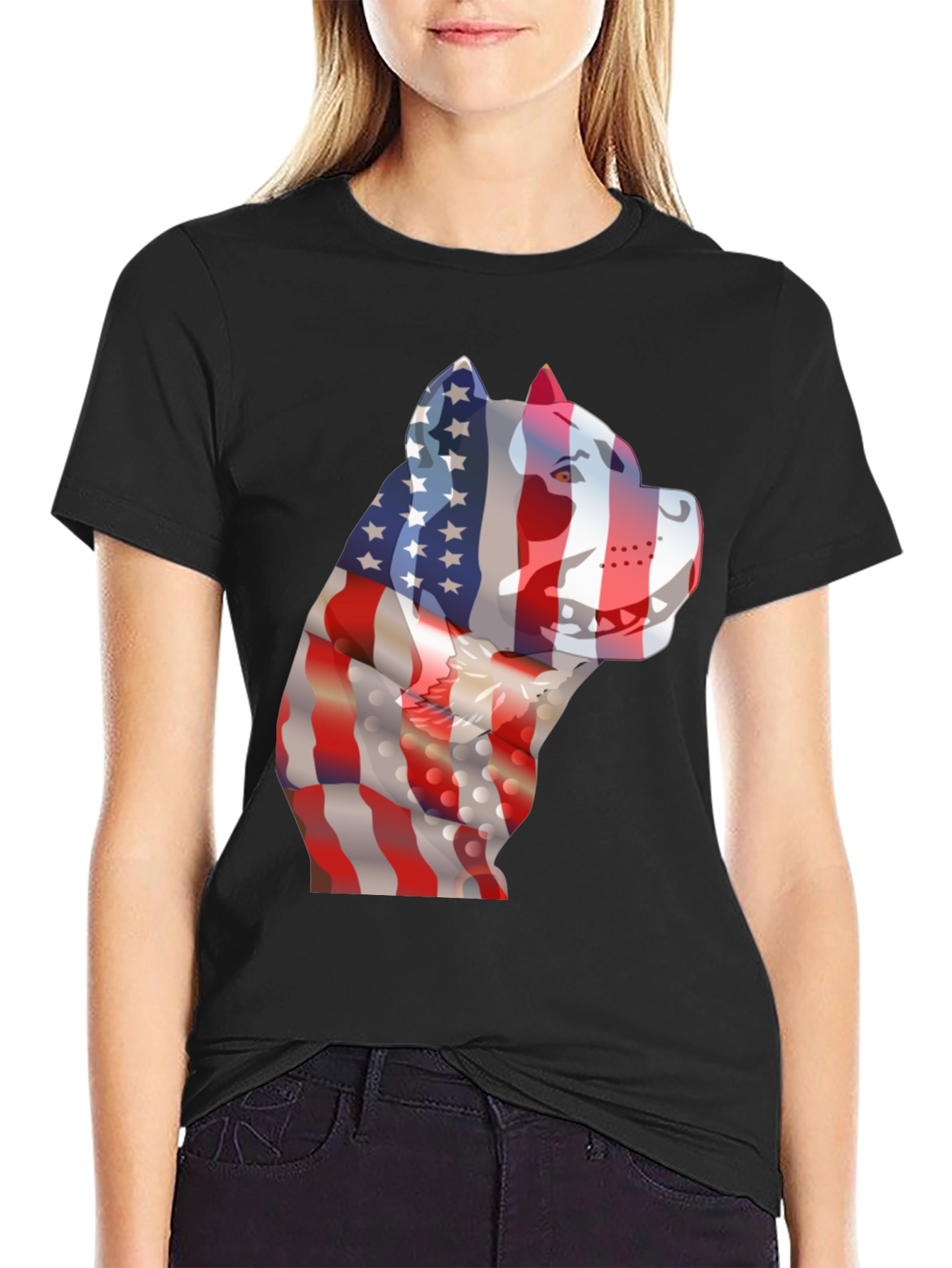 American Flag Dog Patriotic T-Shirt