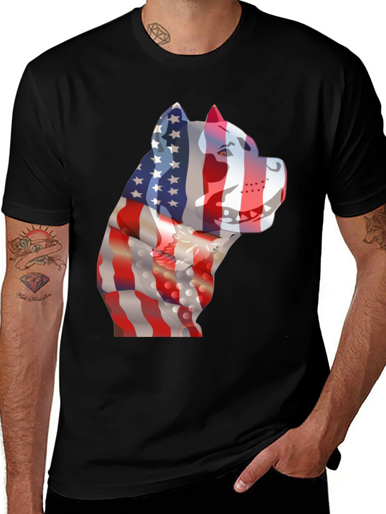American Flag Dog Patriotic T-Shirt