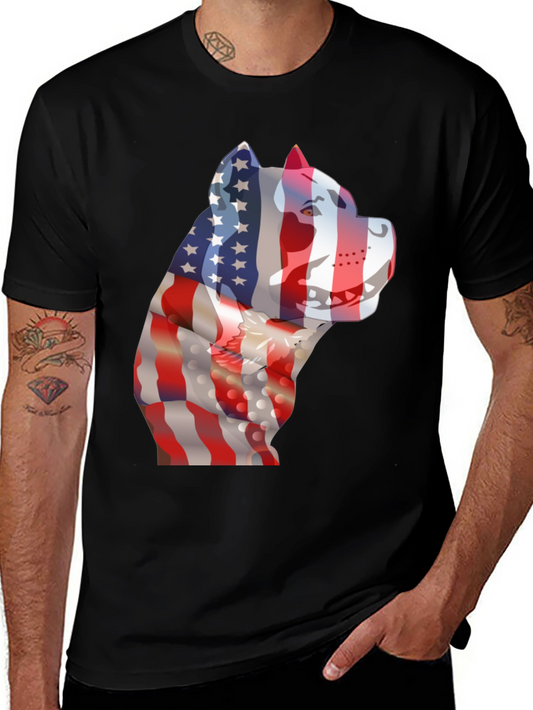 American Flag Dog Patriotic T-Shirt