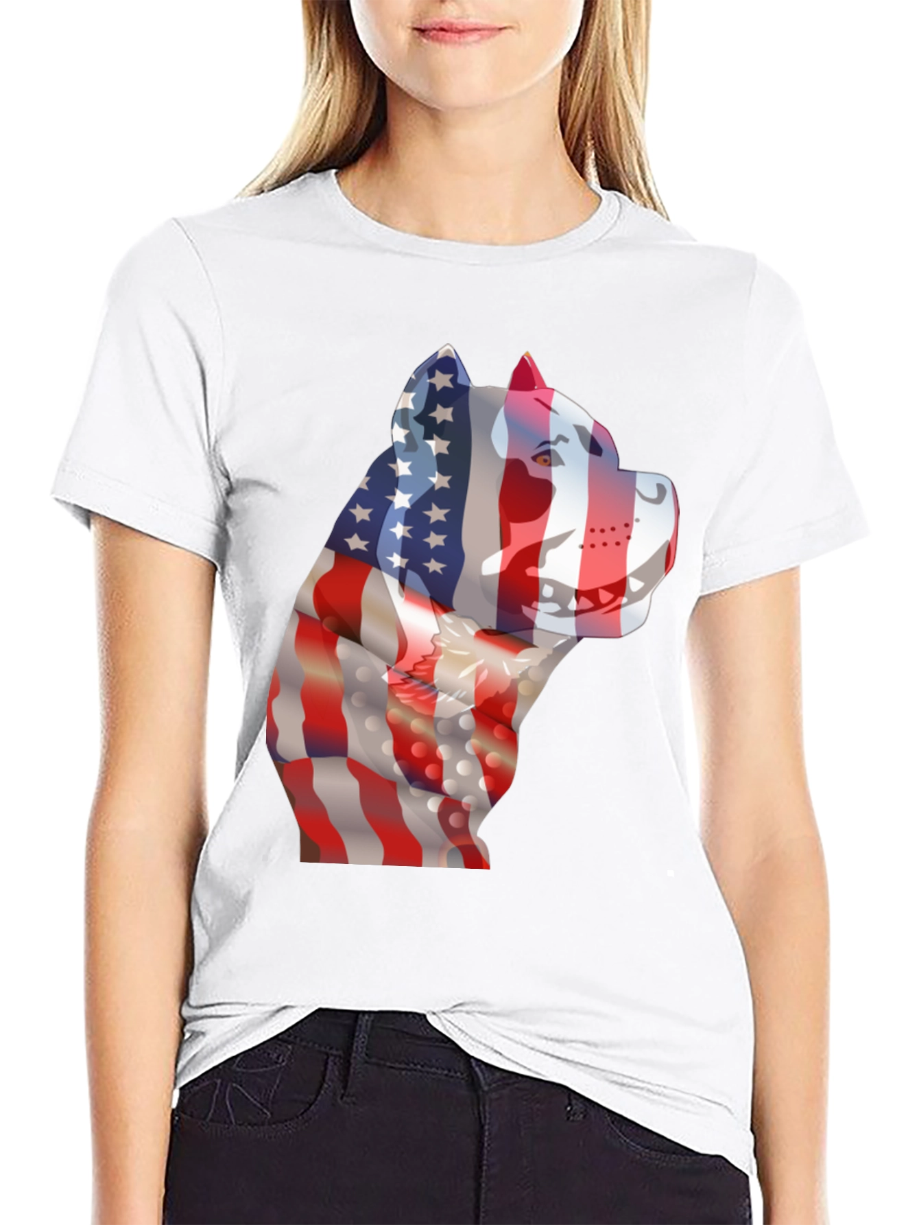 American Flag Dog Patriotic T-Shirt