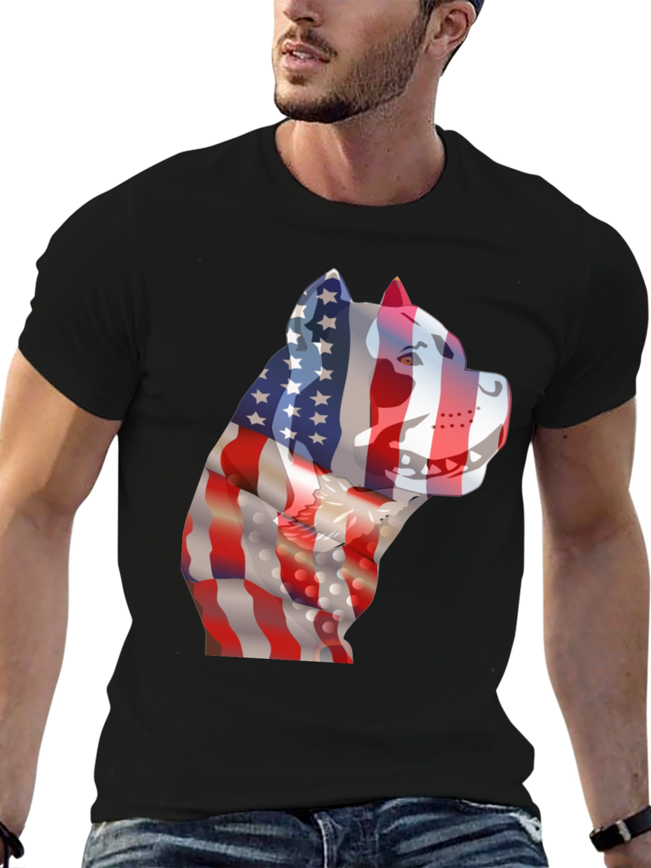 American Flag Dog Patriotic T-Shirt