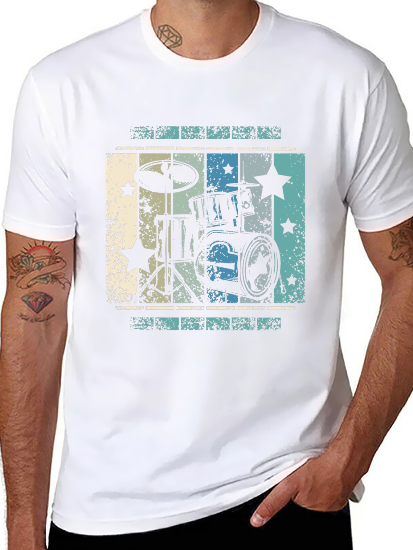 Retro Drum Set Graphic Tee