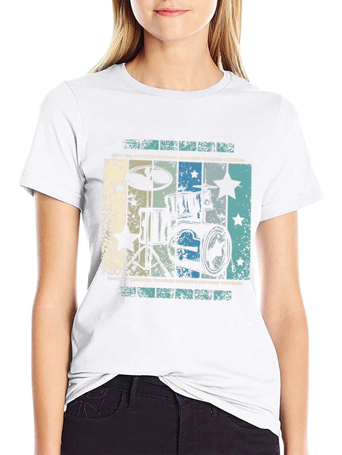 Retro Drum Set Graphic Tee
