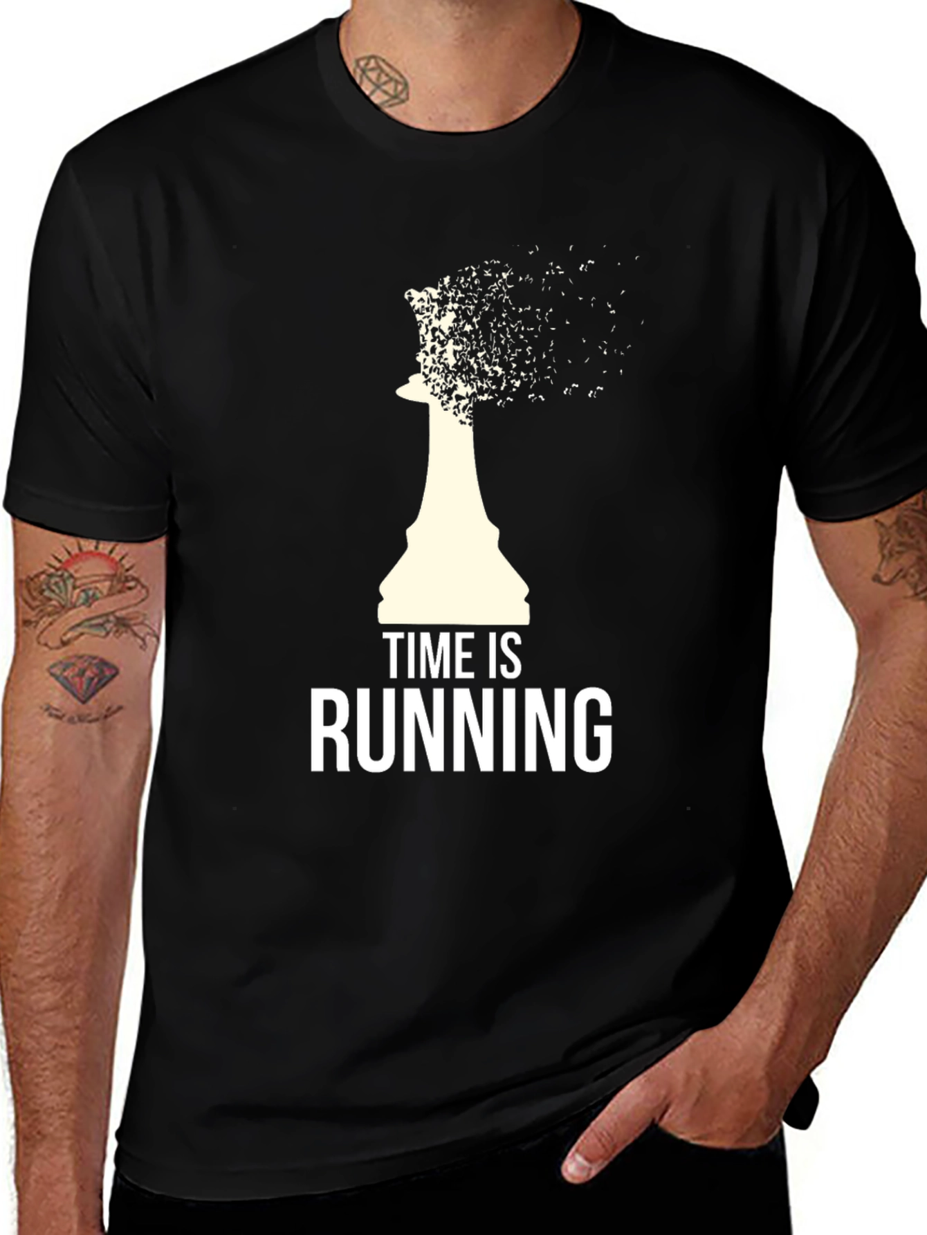 Time Is Running T-Shirt - Chess Piece Design