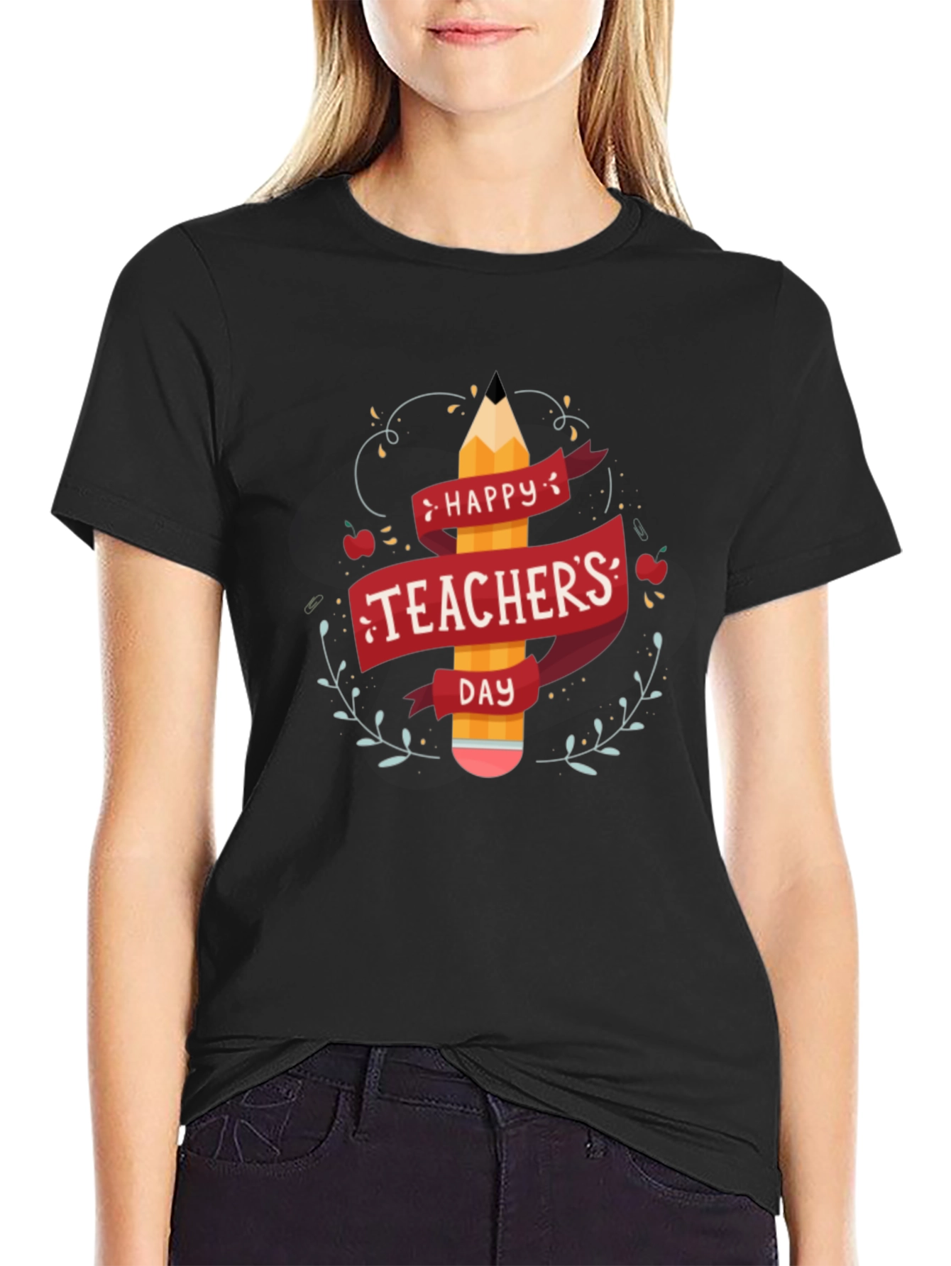 Happy Teachers Day Black T-Shirt