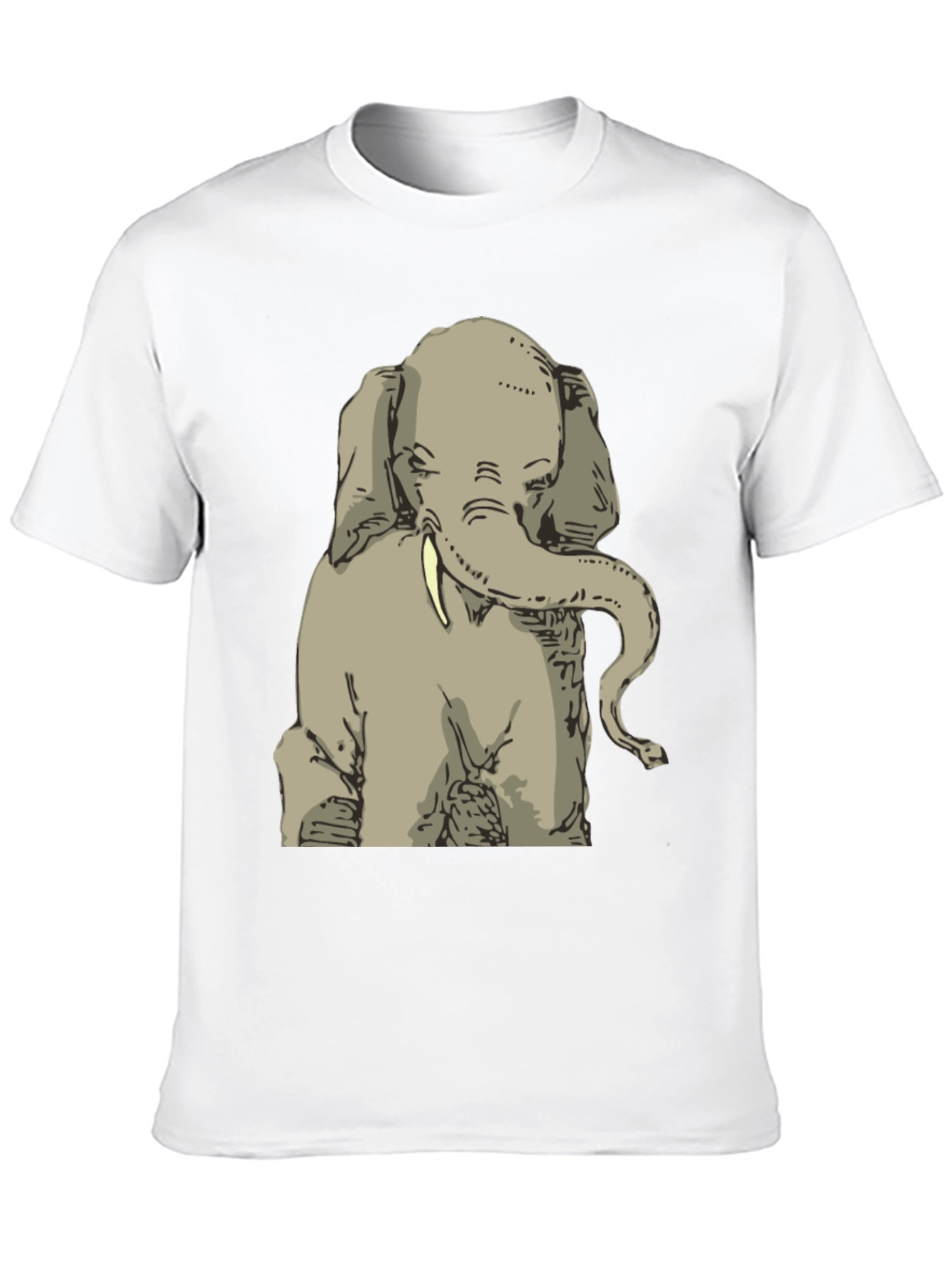 Elephant Graphic Print T-Shirt - Mens Black Tee