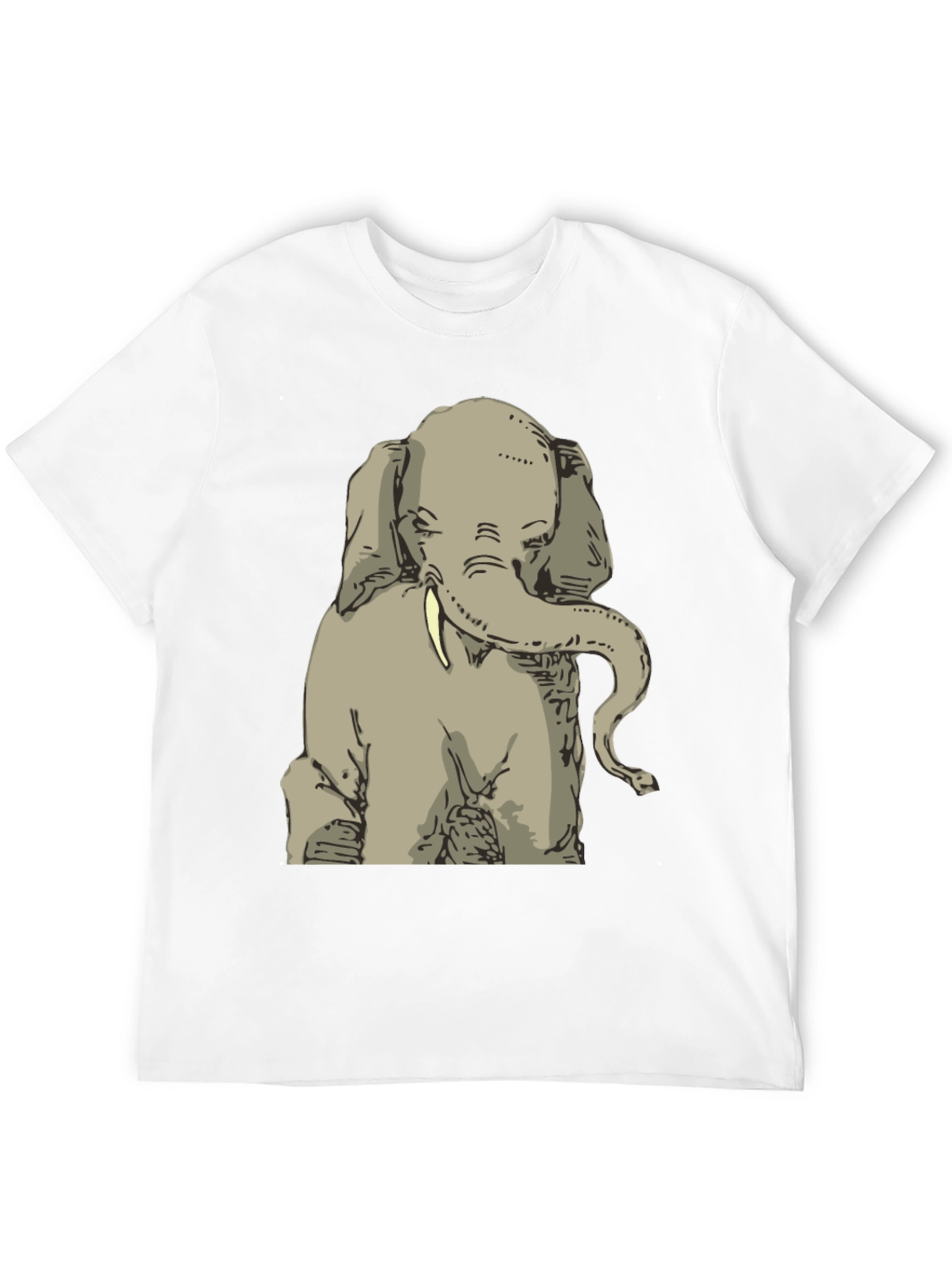 Elephant Graphic Print T-Shirt - Mens Black Tee