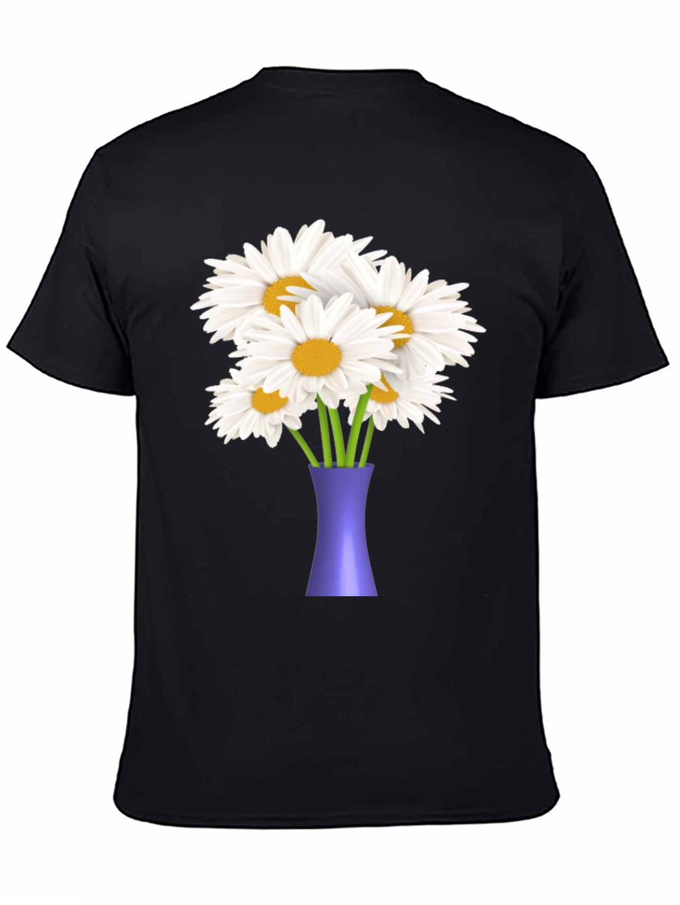Daisy Bouquet Graphic Tee - Black Casual T-Shirt