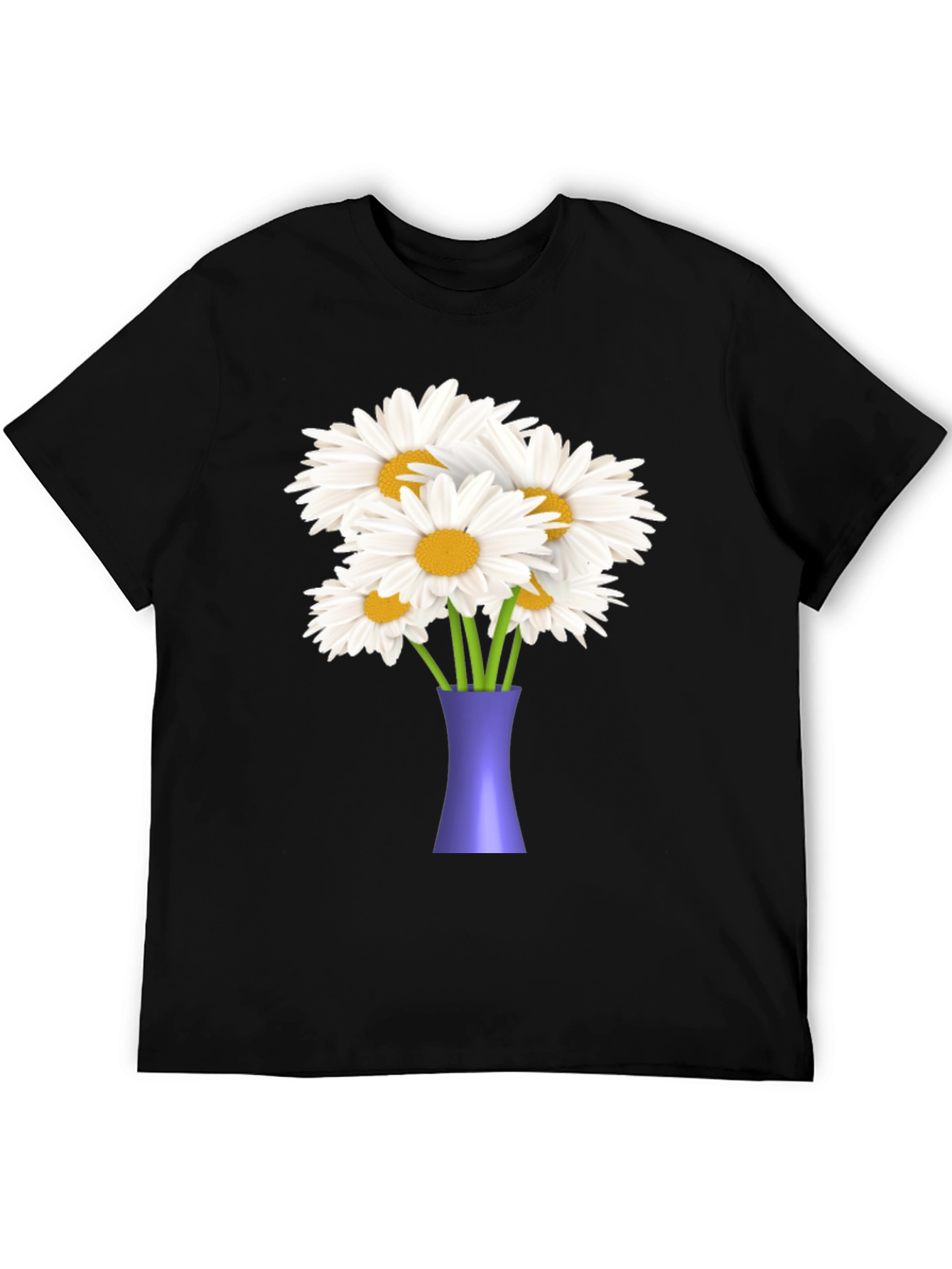 Daisy Bouquet Graphic Tee - Black Casual T-Shirt