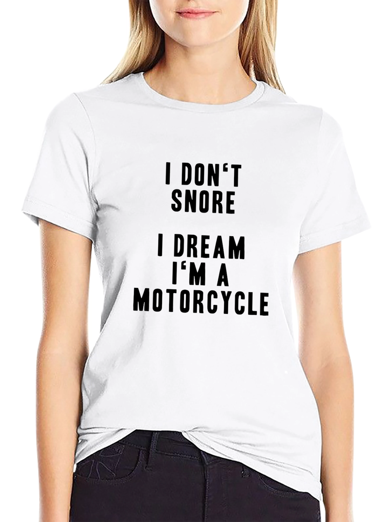 I Dont Snore Motorcycle Dream Black T-Shirt