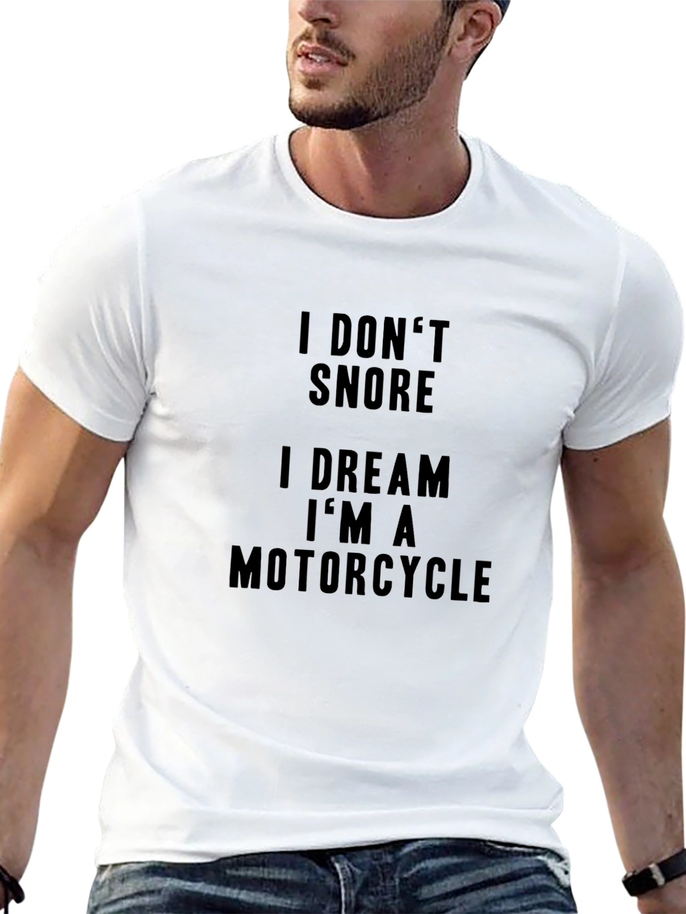 I Dont Snore Motorcycle Dream Black T-Shirt