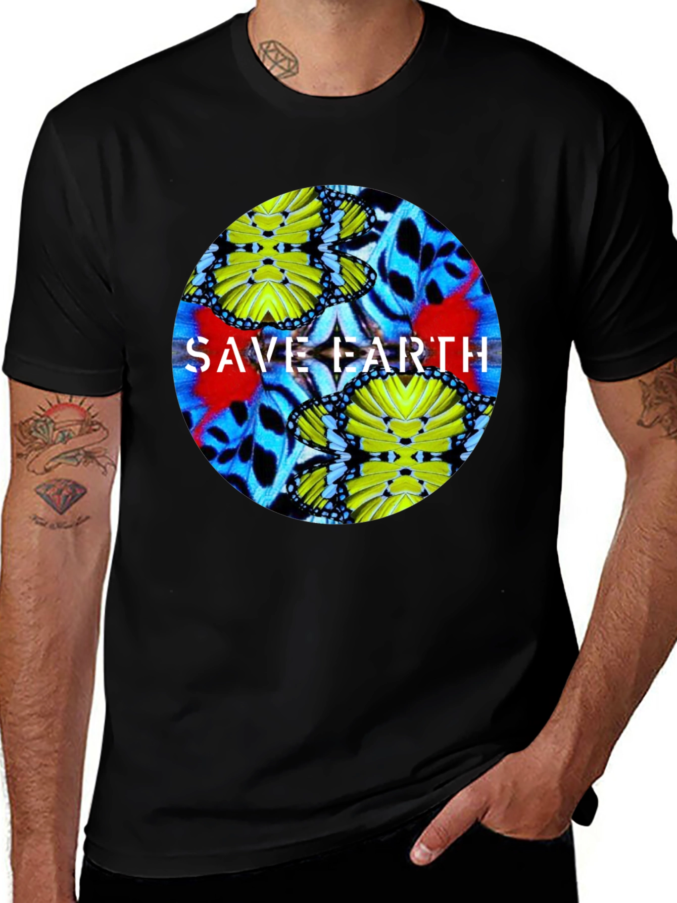 Save Earth Graphic Tee - Black Unisex T-Shirt