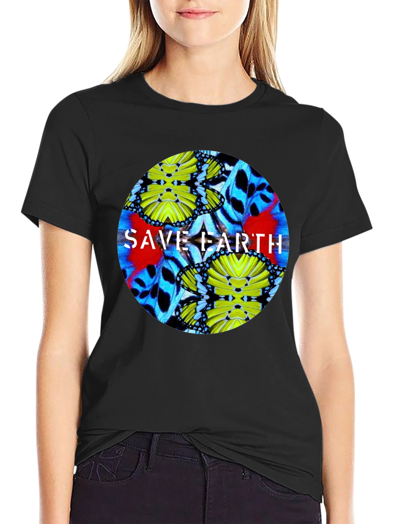 Save Earth Graphic Tee - Black Unisex T-Shirt