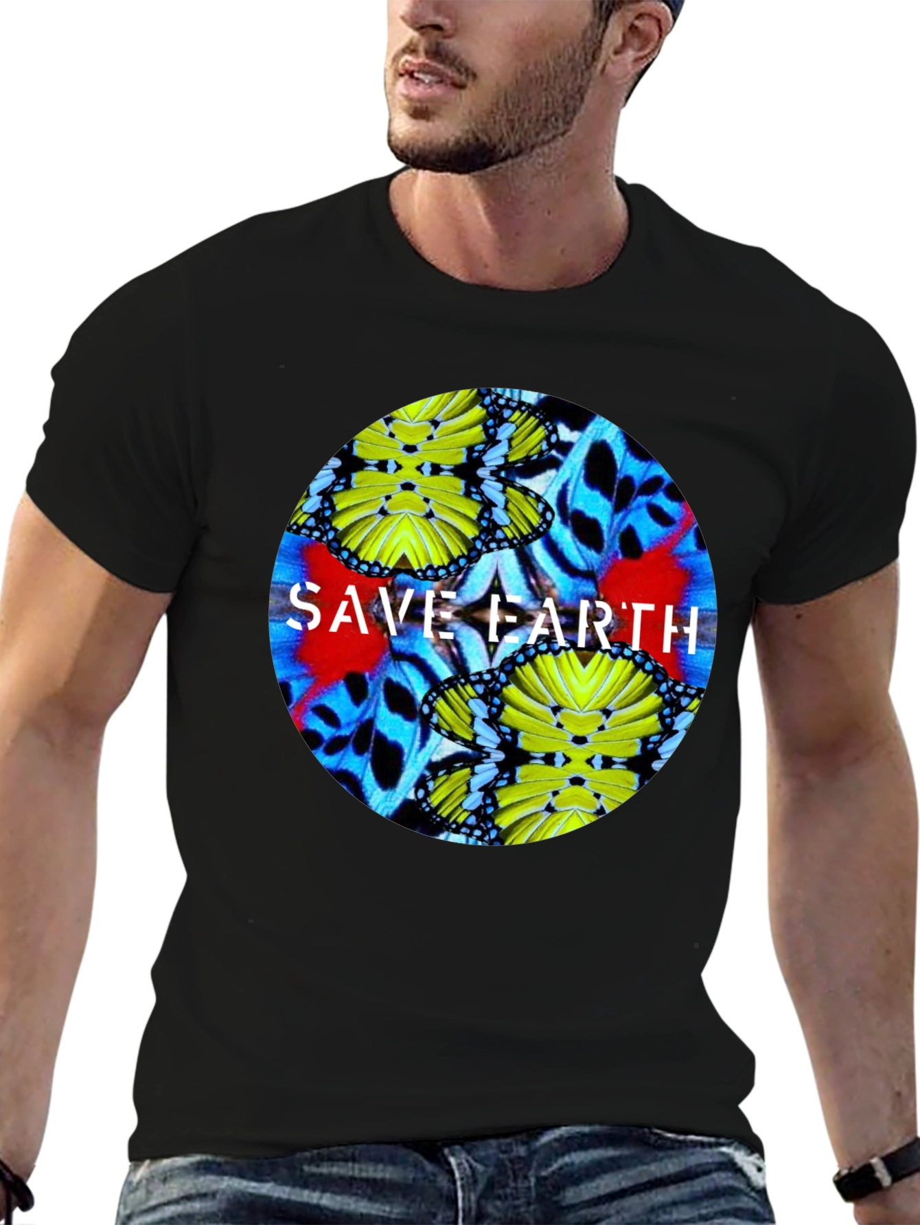 Save Earth Graphic Tee - Black Unisex T-Shirt