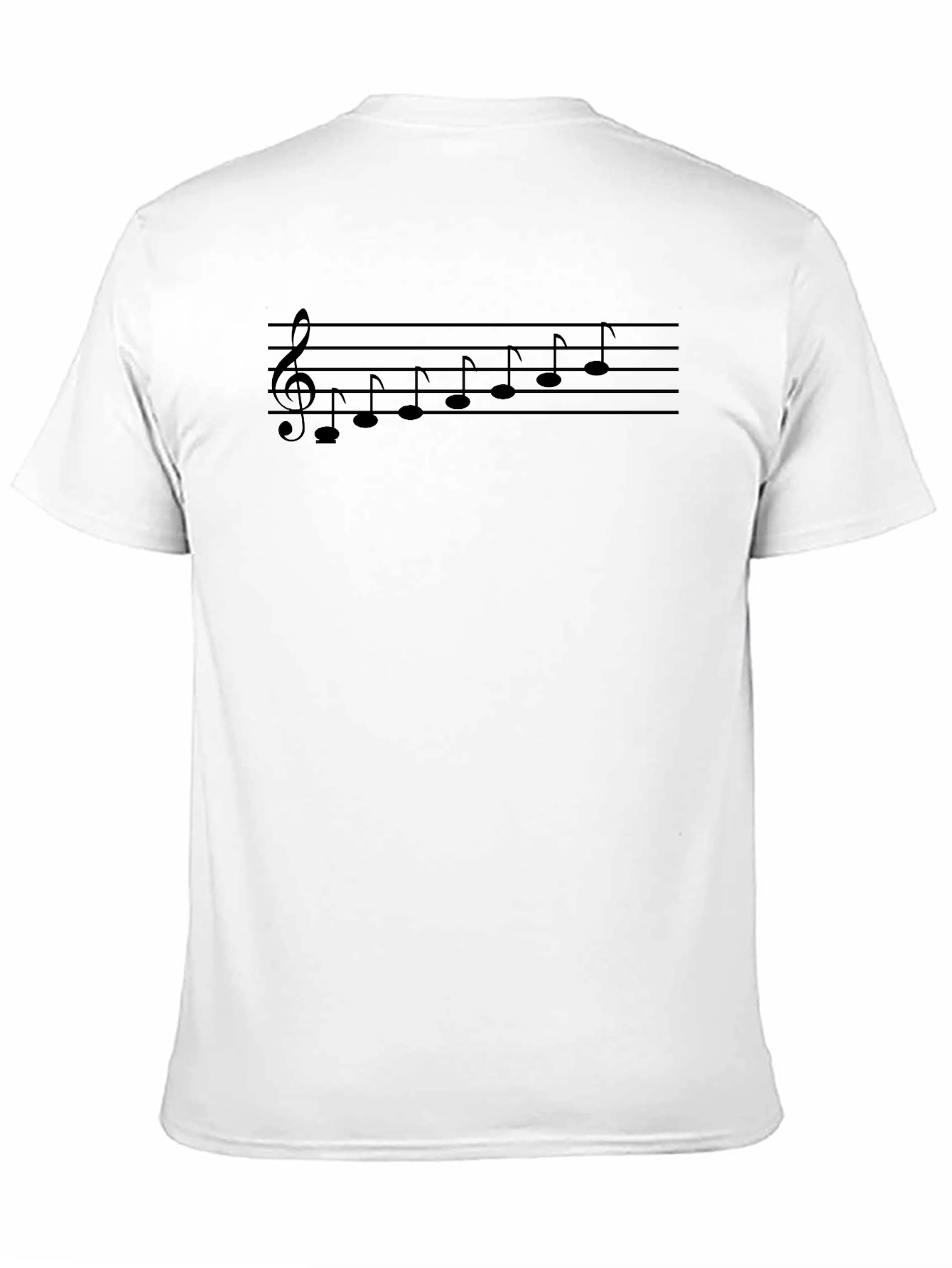 Musical Note Staff Graphic T-Shirt - Black