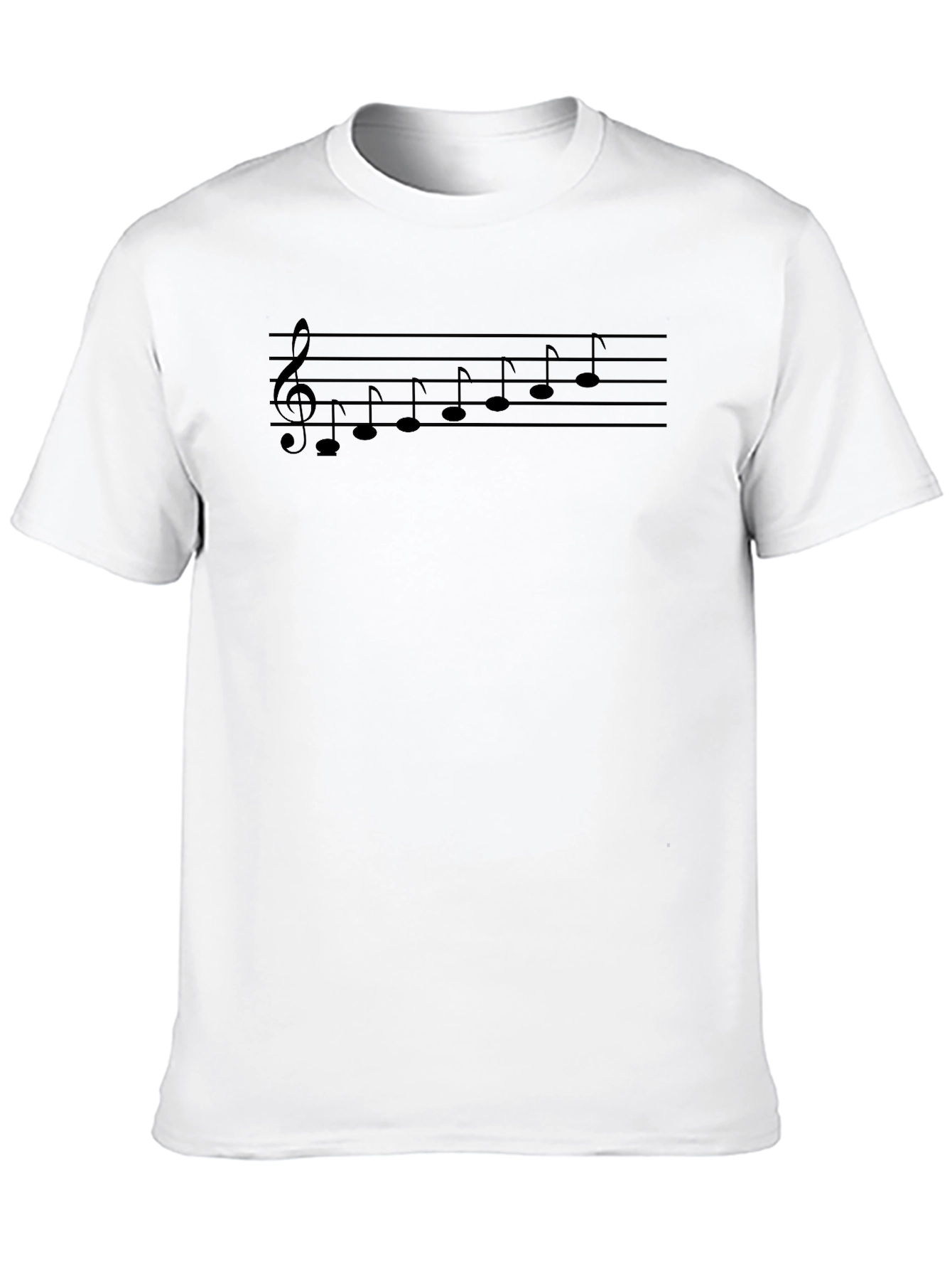 Musical Note Staff Graphic T-Shirt - Black