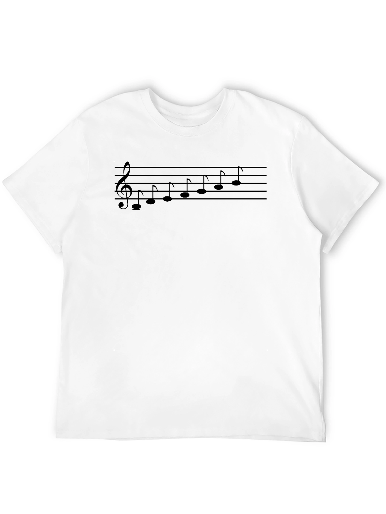 Musical Note Staff Graphic T-Shirt - Black