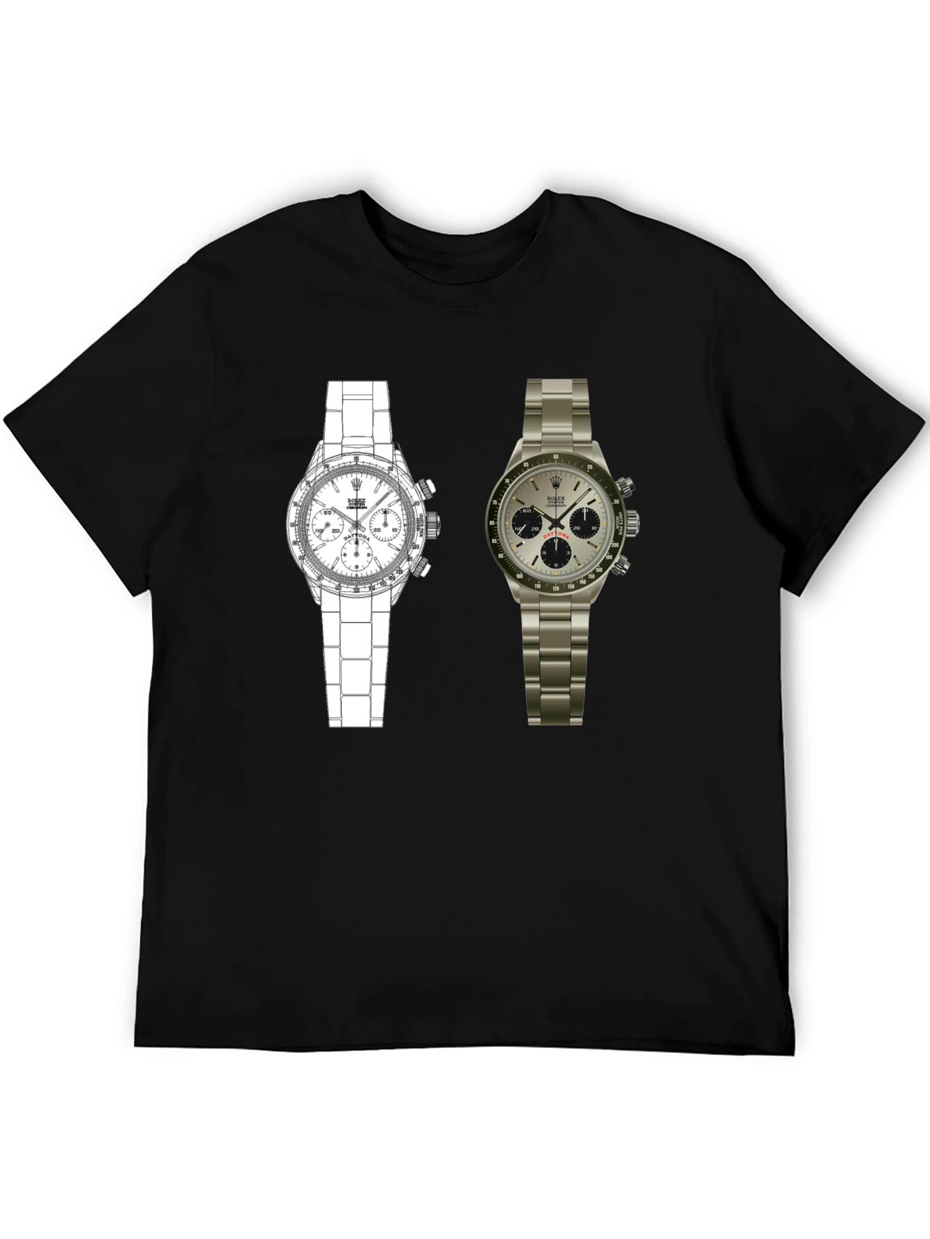 Dual Watch Graphic Tee - Timepiece Art