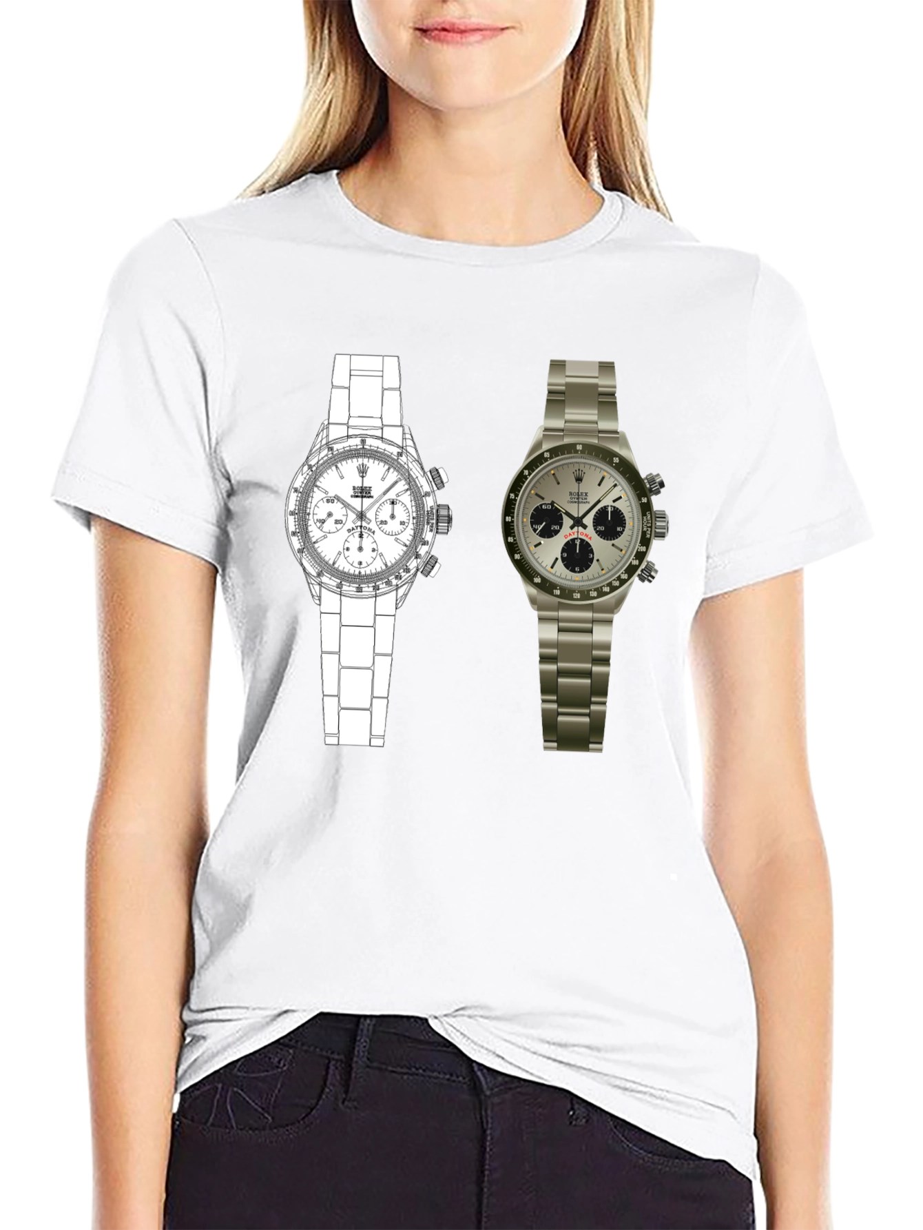 Dual Watch Graphic Tee - Timepiece Art