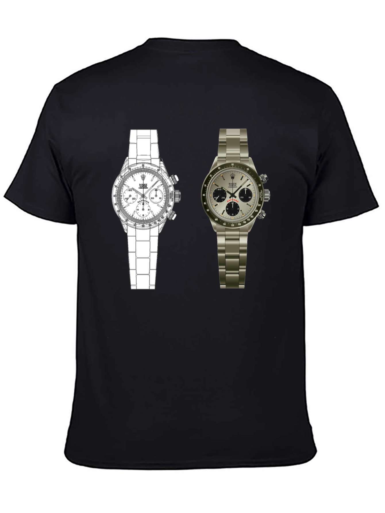 Dual Watch Graphic Tee - Timepiece Art