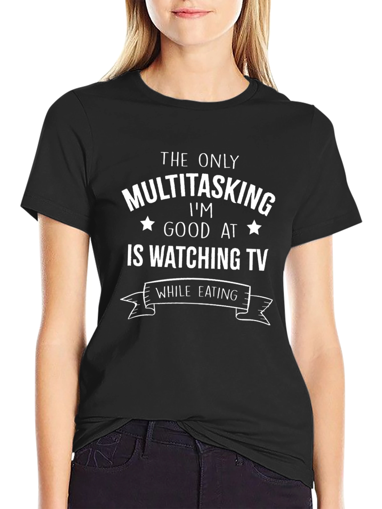 Funny Multitasking TV Watching T-Shirt