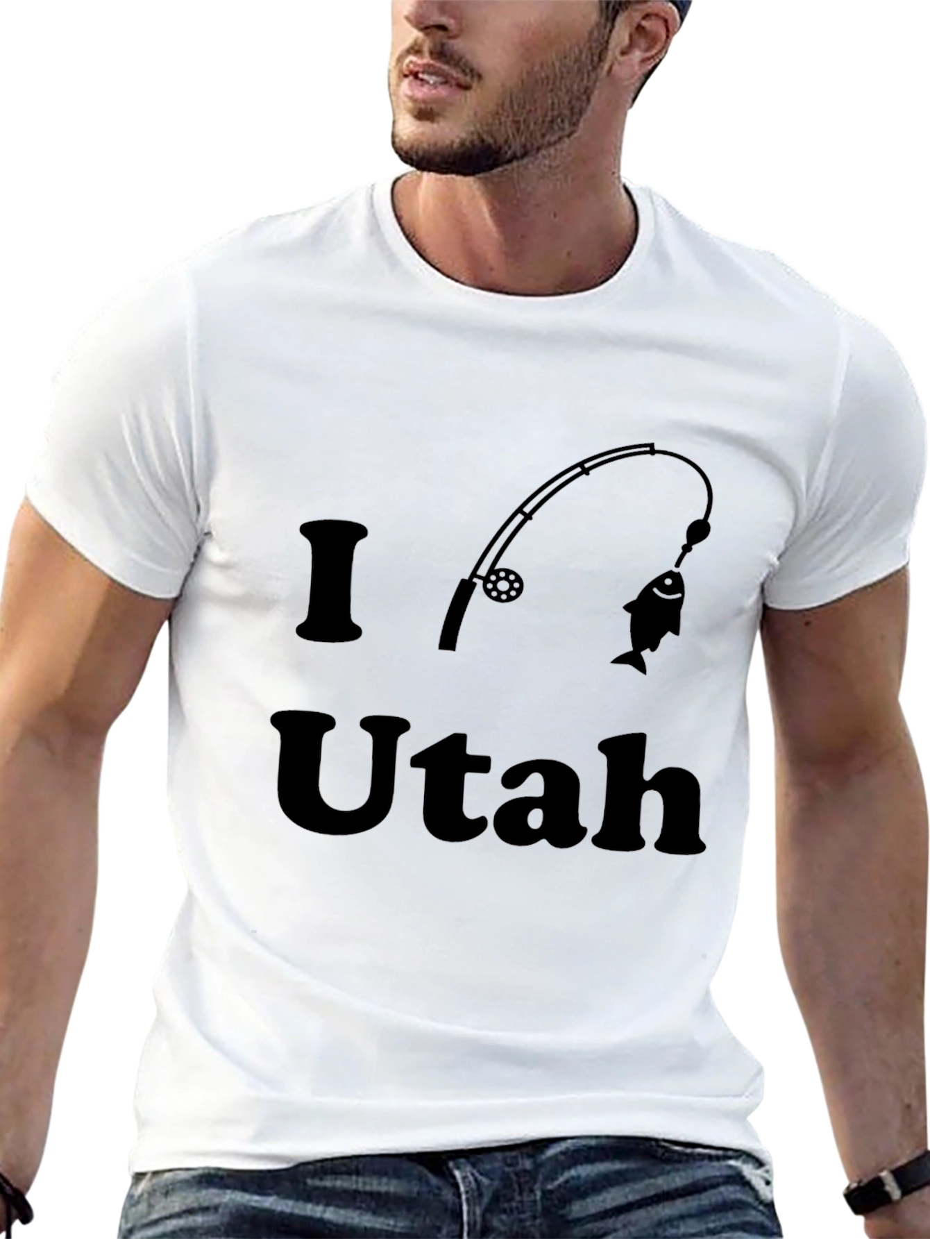 I Love Utah Fishing Rod T-Shirt