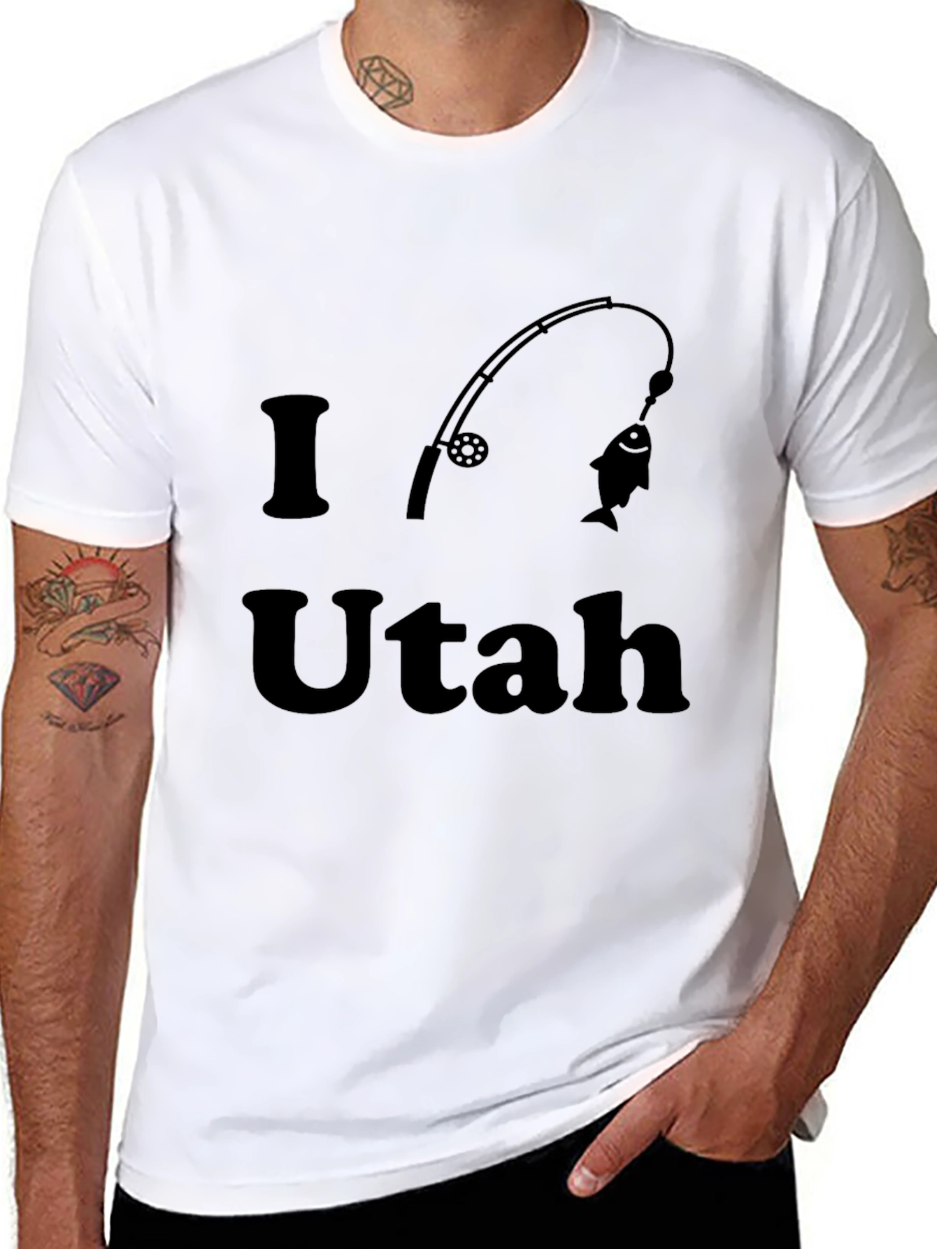 I Love Utah Fishing Rod T-Shirt